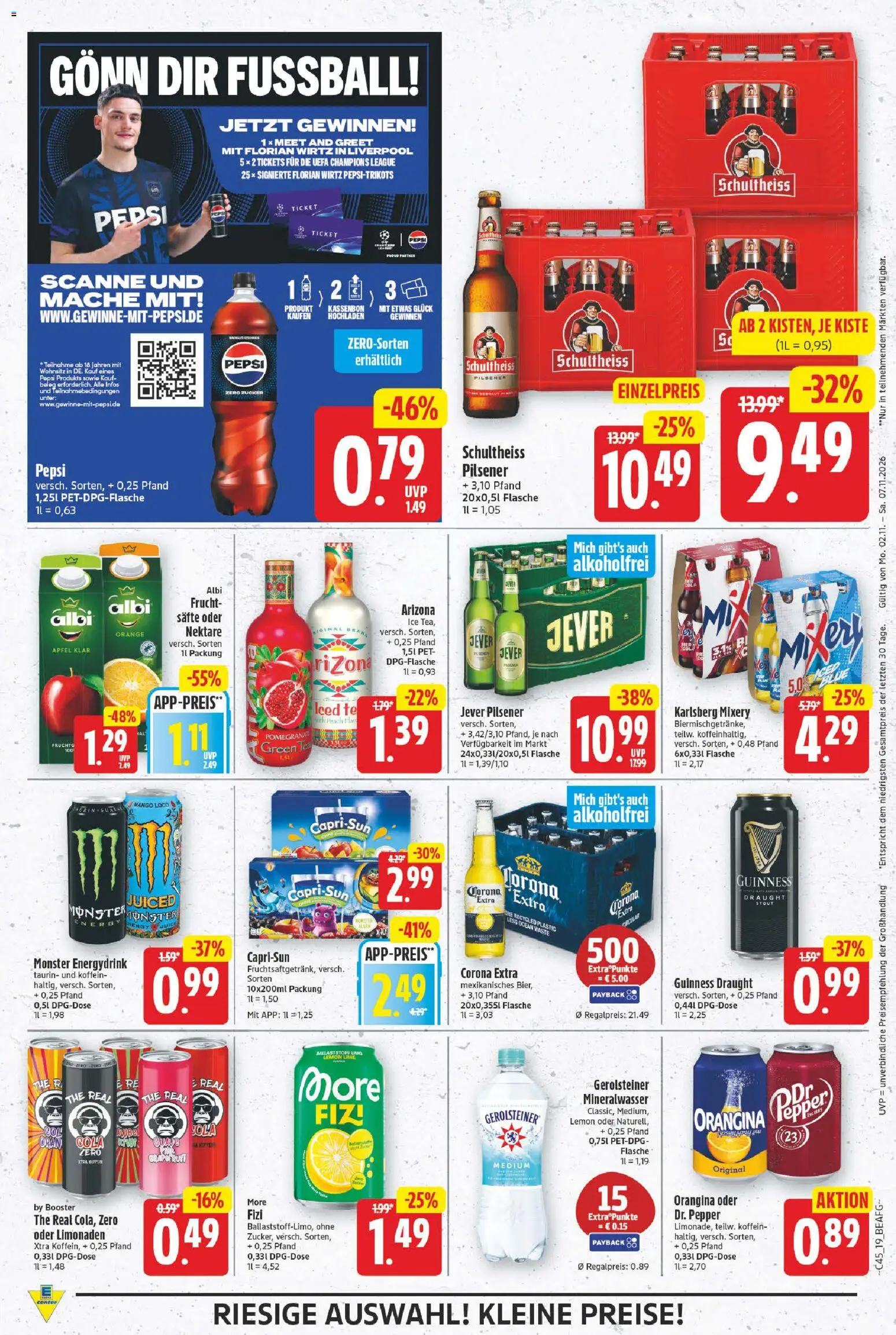 E center Prospekt – gültig ab 02.11.2026 | Seite: 19 | Produkte: Capri sun, Fußball, Monster, Mango