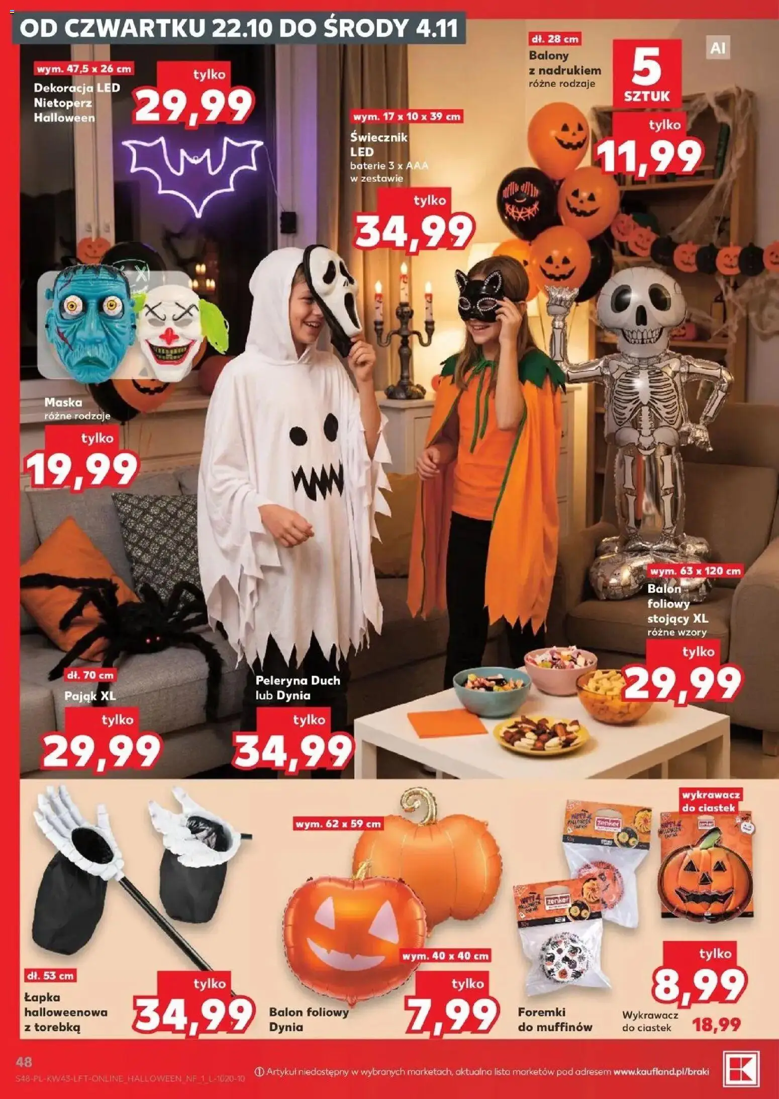 Kaufland aktualna gazetka od 22.10.2026 - od jutra PDF | Strona: 48 | Produkty: Dynia, Torebka, Baterie, Maska