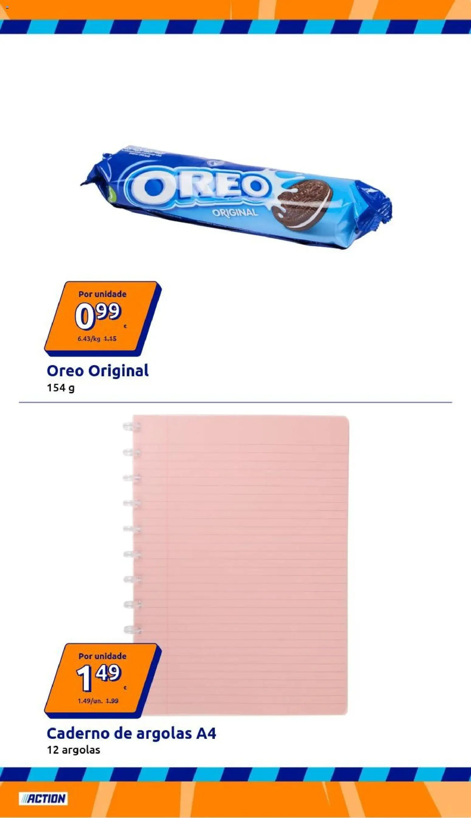 Action folheto │ válido de 02/09/2026 | Página: 15 | Produtos: Caderno, Oreo