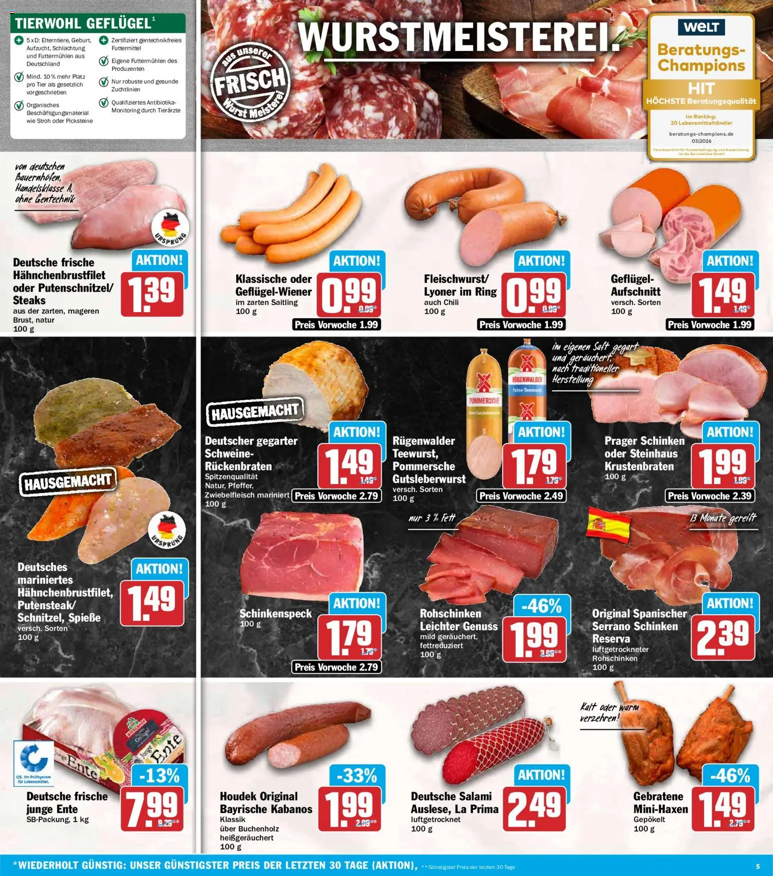 HIT Prospekt – gültig ab 24.08.2026 | Seite: 5 | Produkte: Chili, Salami, Serrano schinken, Ente