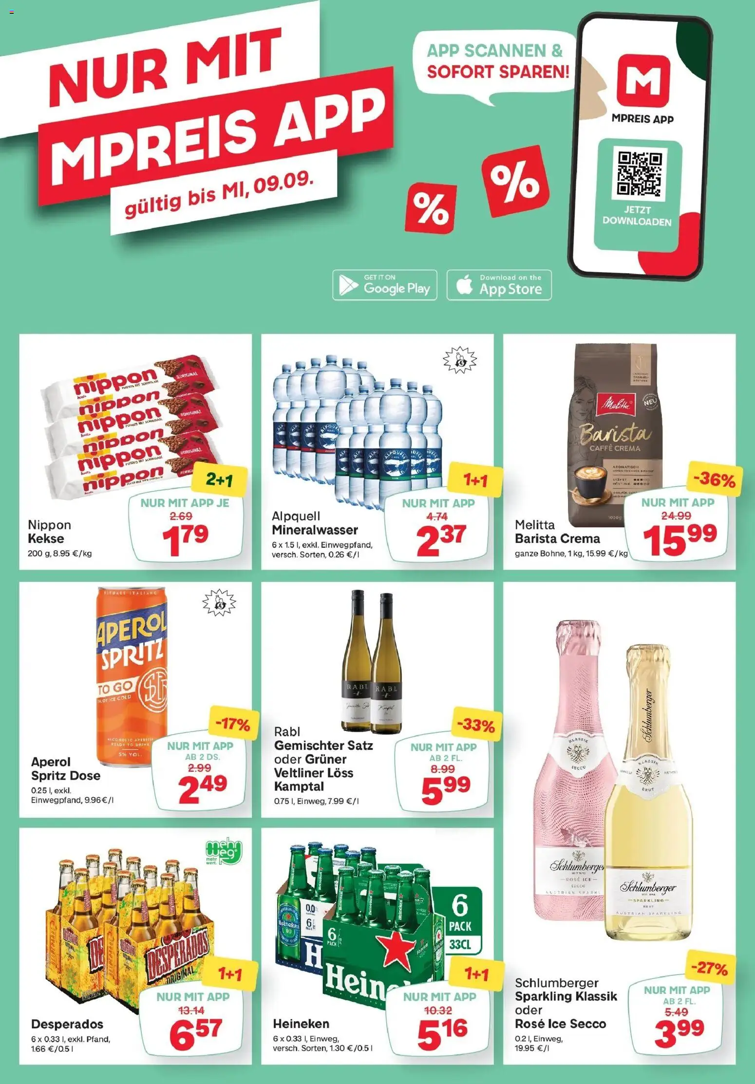 MPREIS Pfunds von 03.09.2026 - Aktuelle Angebote | Seite: 14 | Produkte: Desperados, Kekse, Aperol, Mineralwasser