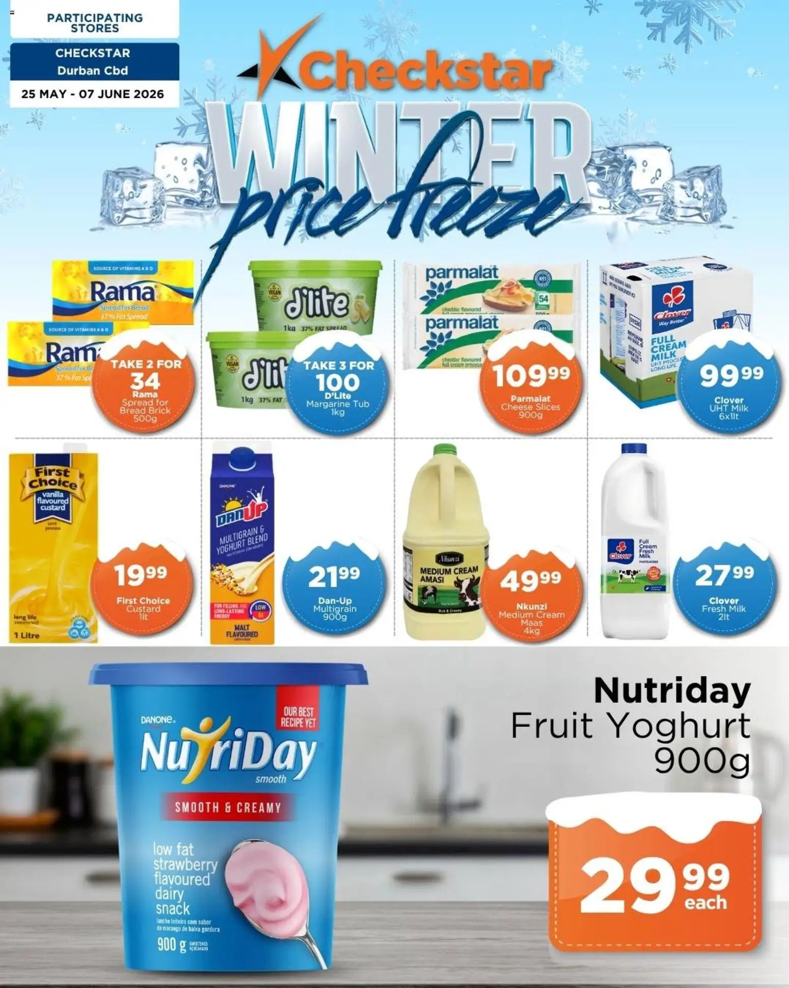 New Check Star catalogue – valid from 25.05.2026 | Page: 1 | Products: Custard, Cheese, Bread, Margarine