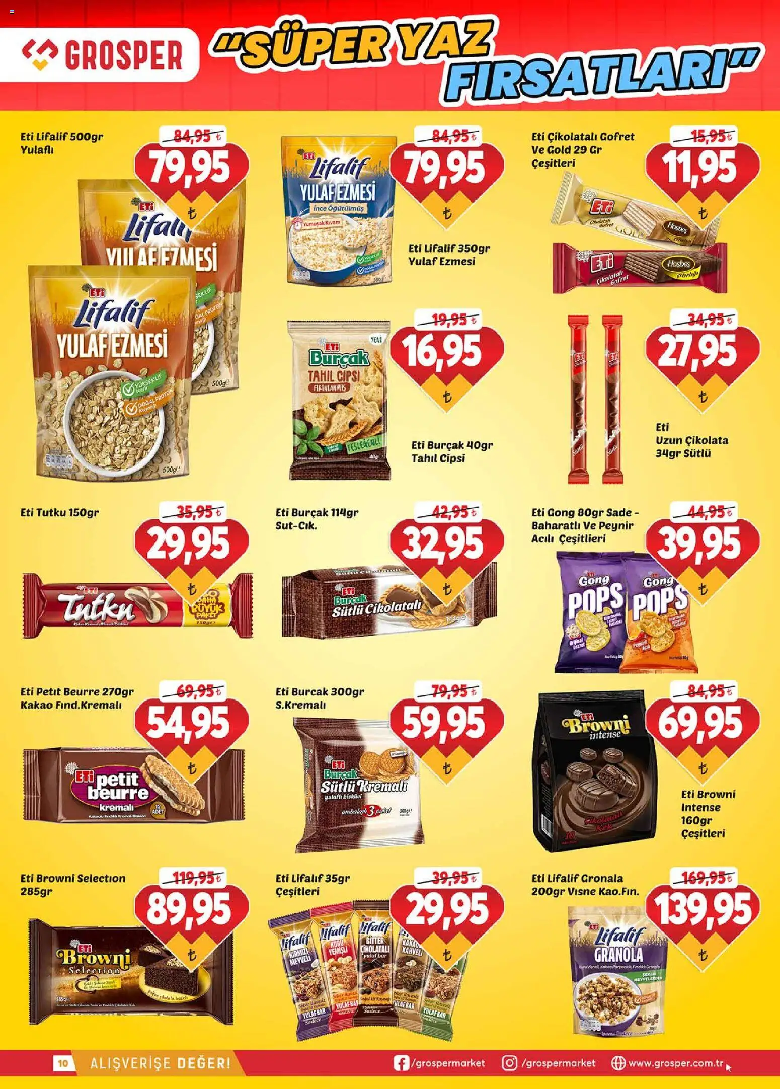 Grosper Katalog - 03.06.2026 tarihinden itibaren geçerlidir | Sayfa: 10 | Ürünler: Şeker, Vişne, Tahıl, Yulaf