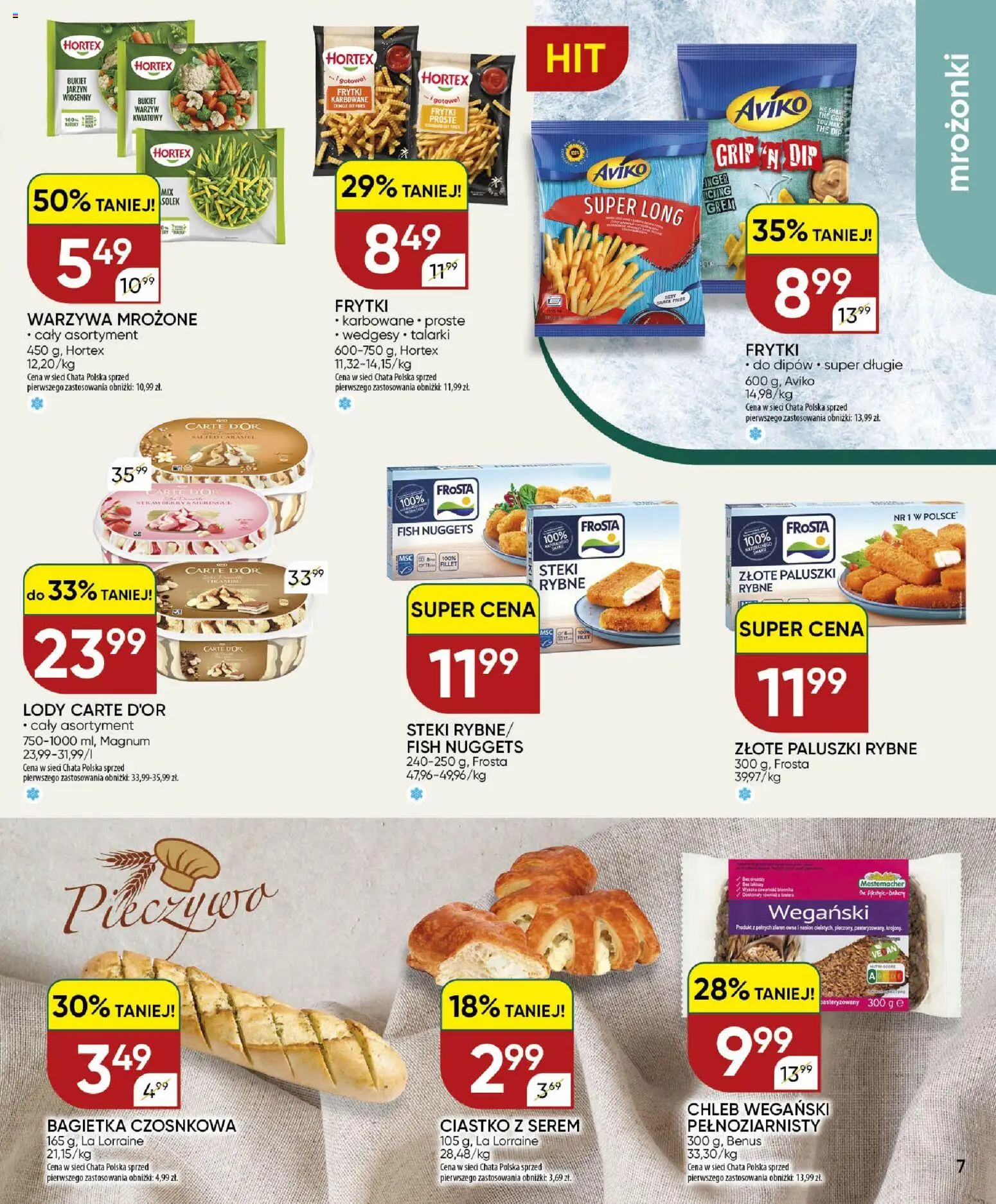 Chata Polska gazetka od 22.10.2026 | Strona: 7 | Produkty: Steki, Carte D'or, Mrożone frytki, Nuggets