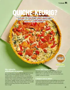 quiche lorraine, quiche met zalm, met ham en prei, met bloemkool en broccoli, met tomaat en mozzarella, Ruime keuze in de traiteurafdeling van je Delhaize supermarkt. - Voorbeeld van een folder van Delhaize, geldig van 02.04.2026 | Pagina: 81 | Producten: Ham, Mozzarella, Spinazie, Tomaat