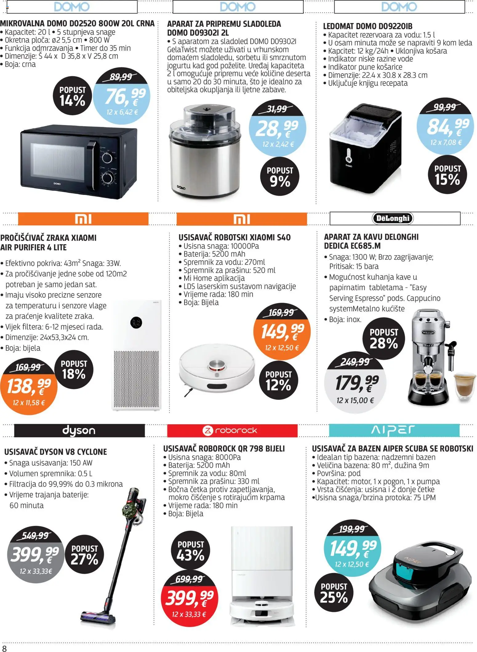 Centar Tehnike katalog | vrijedi od 10.08.2026 | Stranica: 8 | Proizvodi: Usisavač, Espresso, Baterija, Sladoled