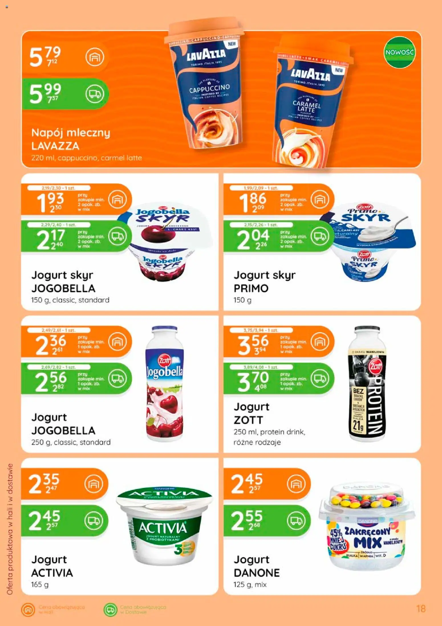 Eurocash gazetka od 17.09.2026 | Strona: 18 | Produkty: Lavazza, Cappuccino, Napój mleczny, Skyr
