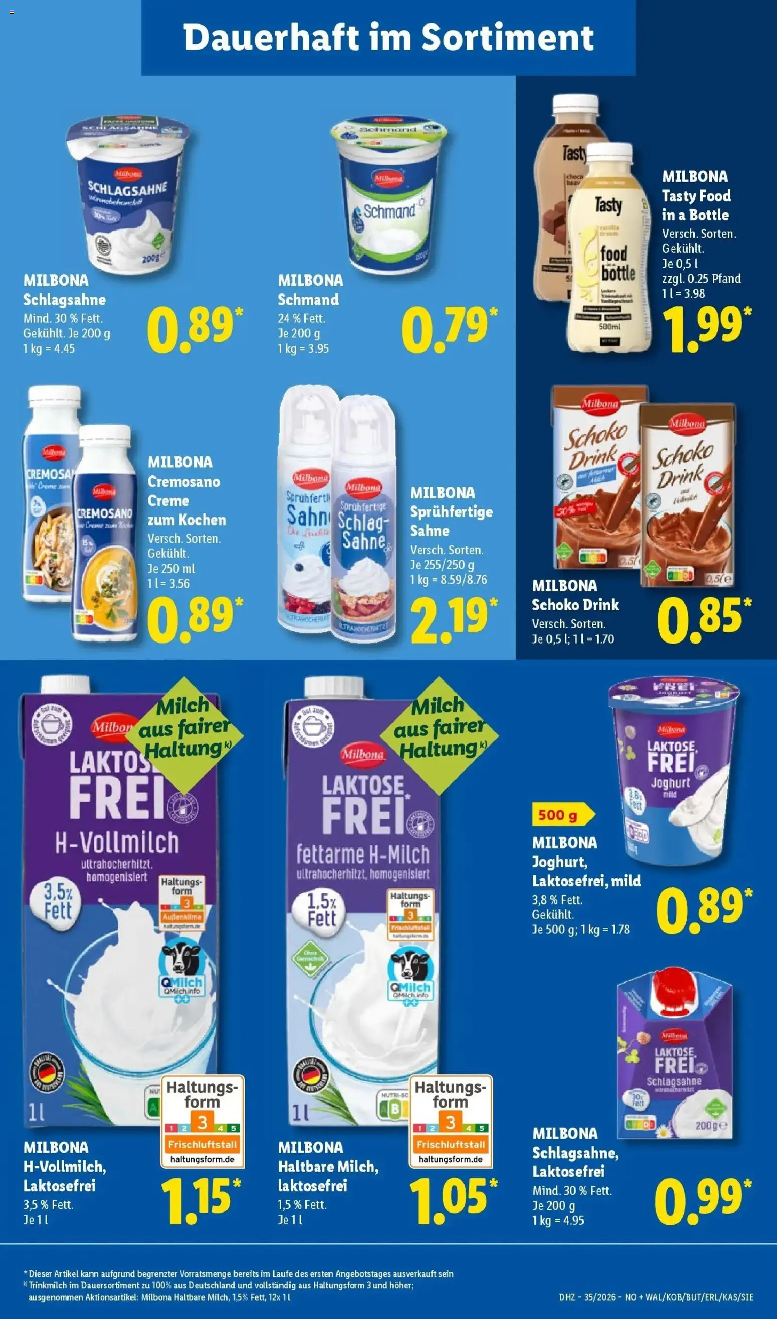 Lidl Prospekt Wahlstedt (ab 24.08.2026) zum Blättern » Angebote | Seite: 17 | Produkte: Schlagsahne, Joghurt, Creme, Sahne