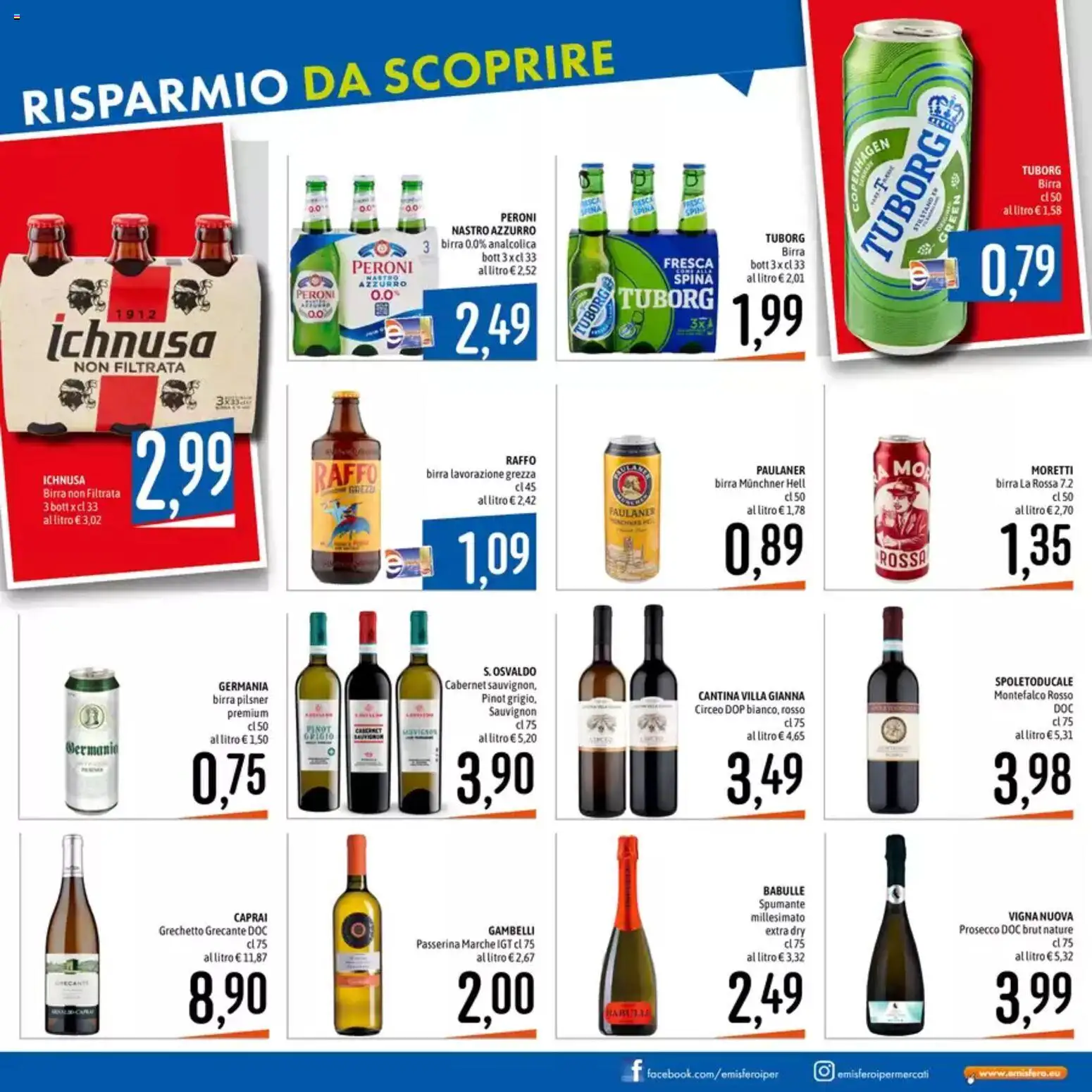 Volantino Emisfero del 14.05.2026 | Pagina: 7 | Prodotti: Birra, Prosecco, Spumante