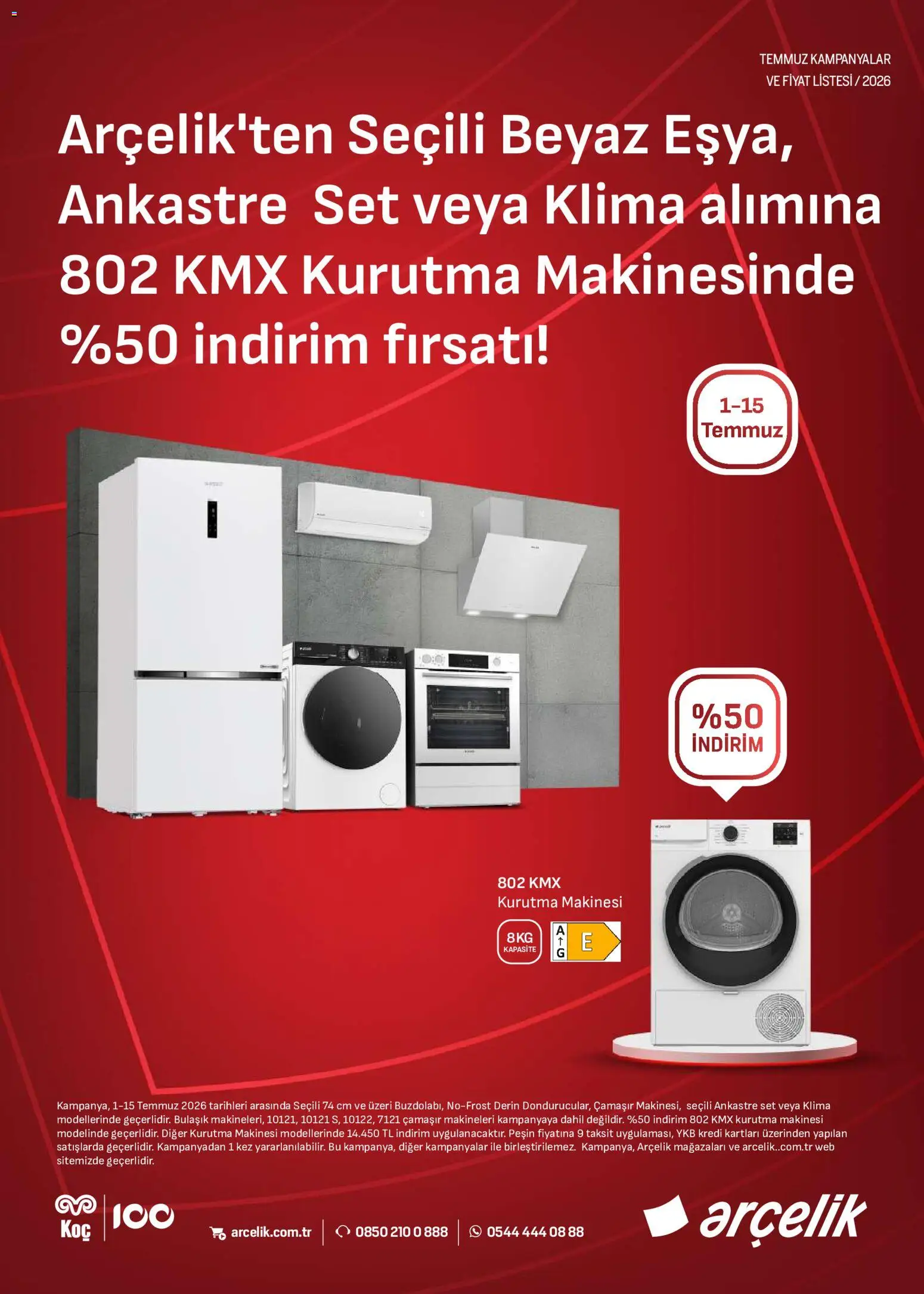 Arçelik Katalog - 01 Temmuz 2026 tarihinden itibaren geçerlidir | Sayfa: 4 | Ürünler: Kurutma makinesi, Klima