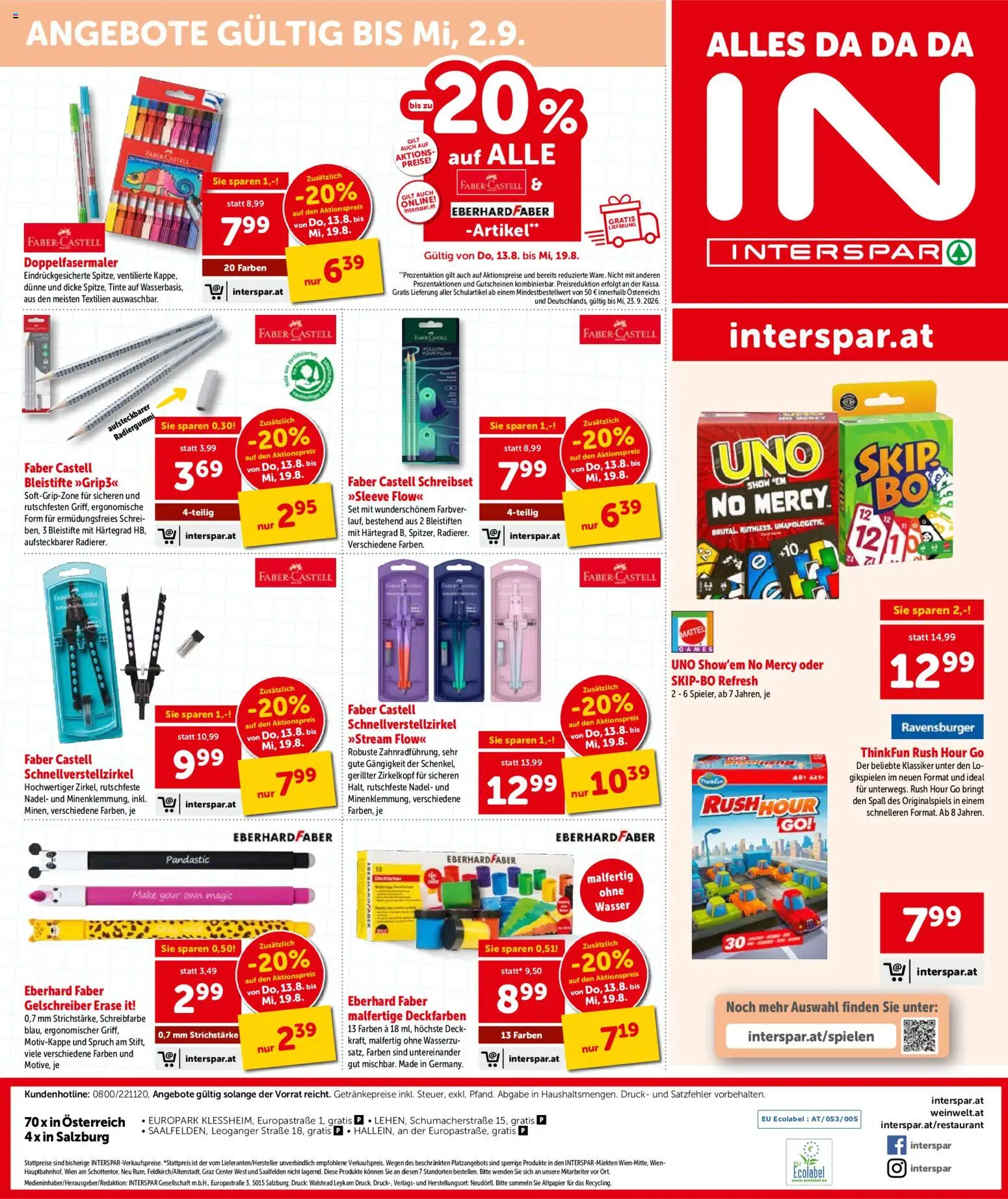 Interspar - Flugblatt gültig ab 13.08.2026 | Seite: 20 | Produkte: Wasser