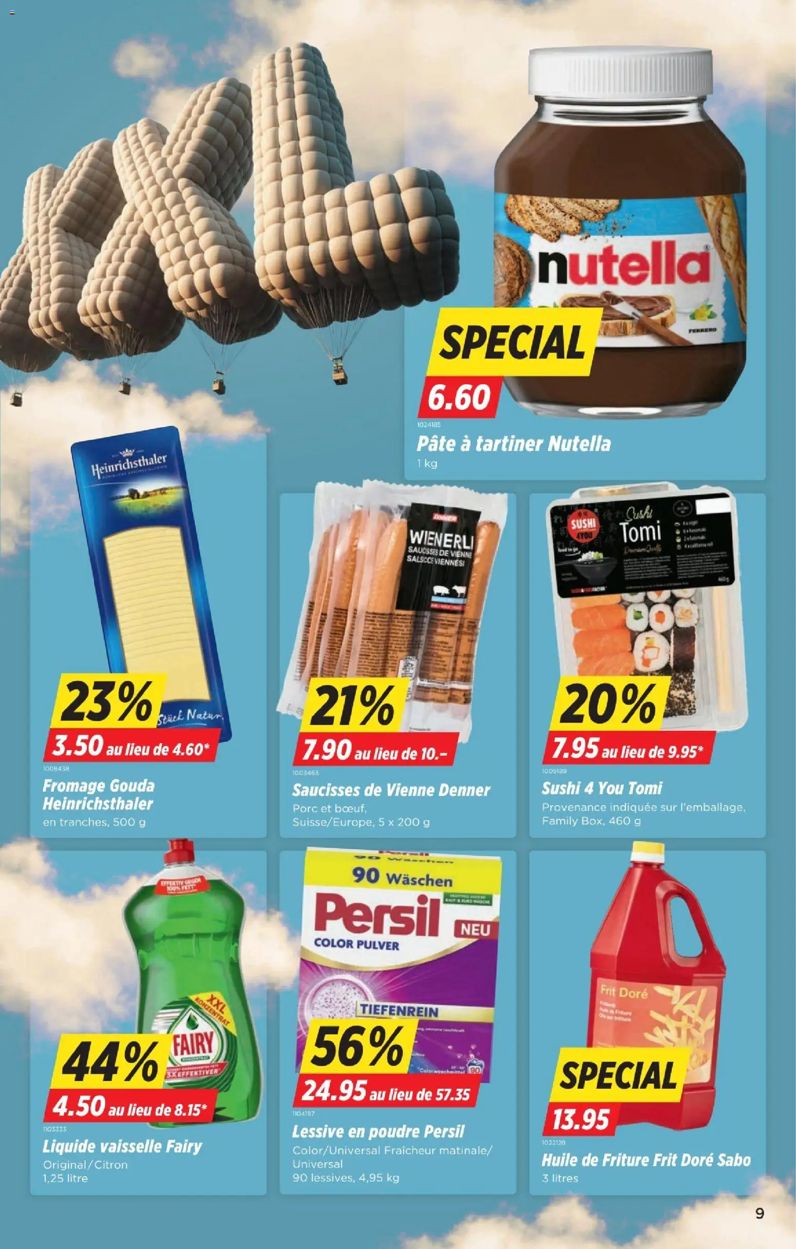 Denner aktionen FR – gültig ab 20.08.2026 | Seite: 9 | Produkte: Pulver, Gouda, Nutella