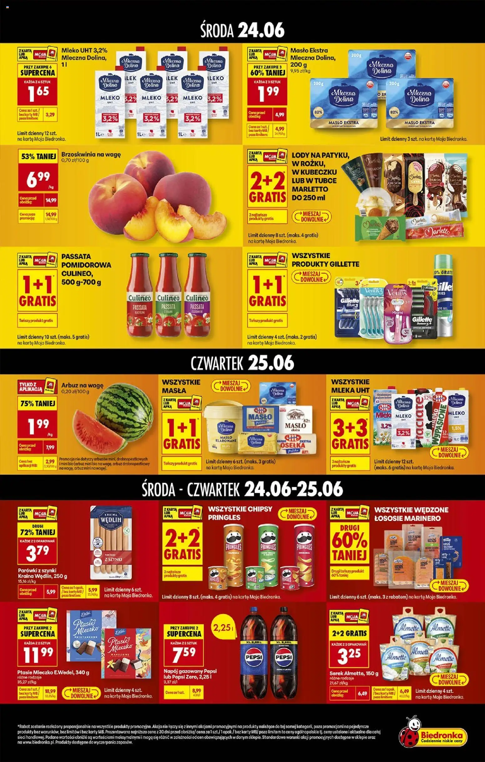 Biedronka gazetka - Najgorętsza środa i czwartek od 24.06.2026 | Strona: 2 | Produkty: Chipsy, Osełka, Parówki, Lody