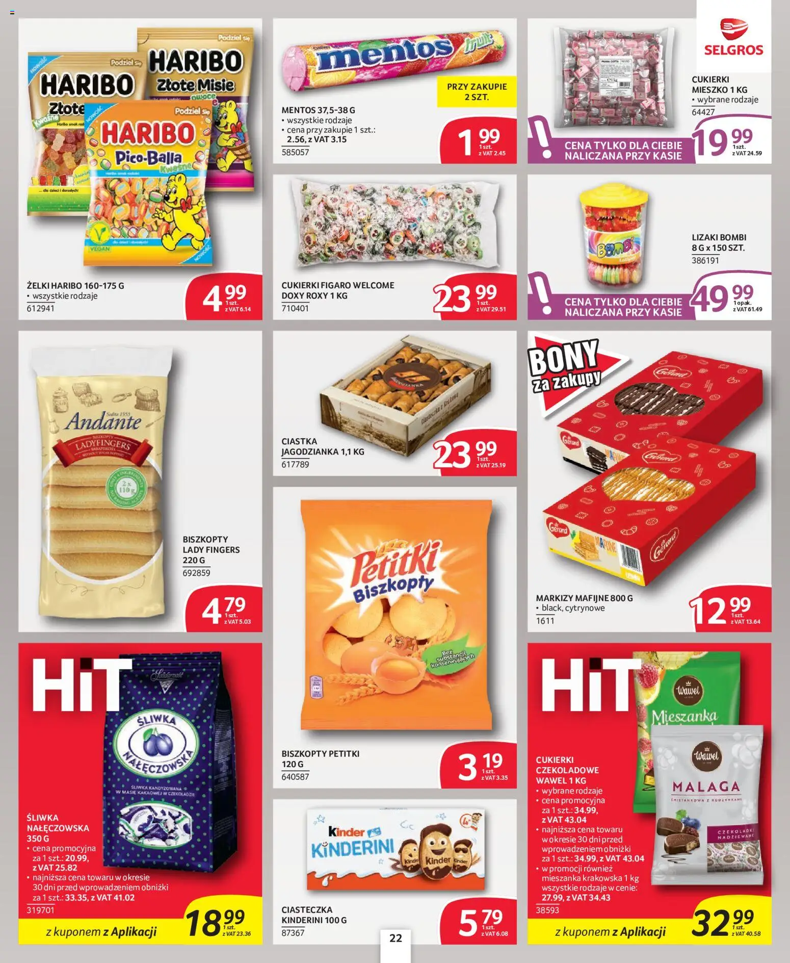 Selgros cash&carry gazetka - Oferta spożywcza od 24.09.2026 | Strona: 22 | Produkty: Żelki haribo, Mieszanka krakowska, Biszkopty, Ciasteczka