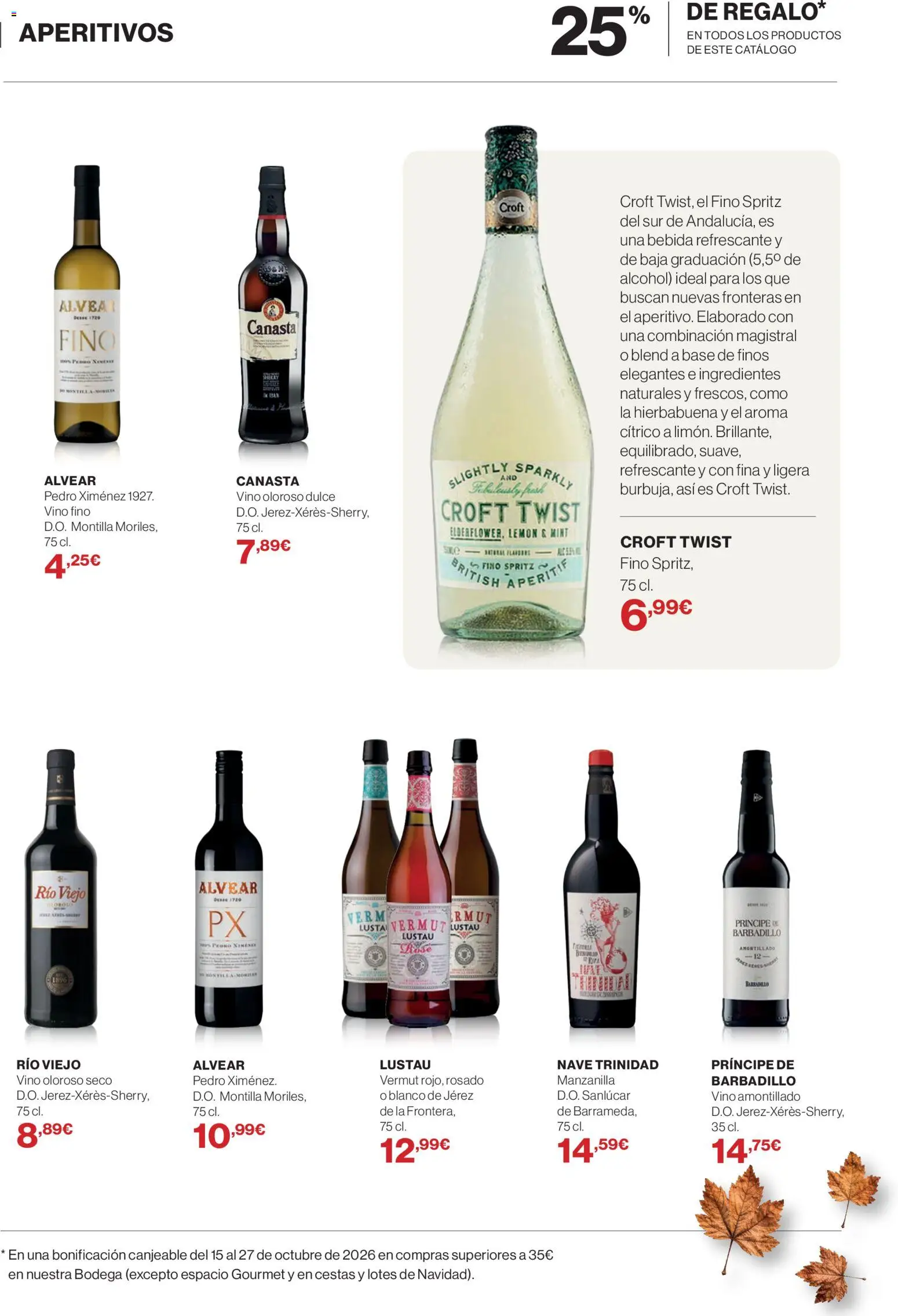 Hipercor - Bodega octubre 26 │ válido desde el 01/10/2026 | Página: 29 | Productos: Vermut, Ingredientes, Vino, Alcohol