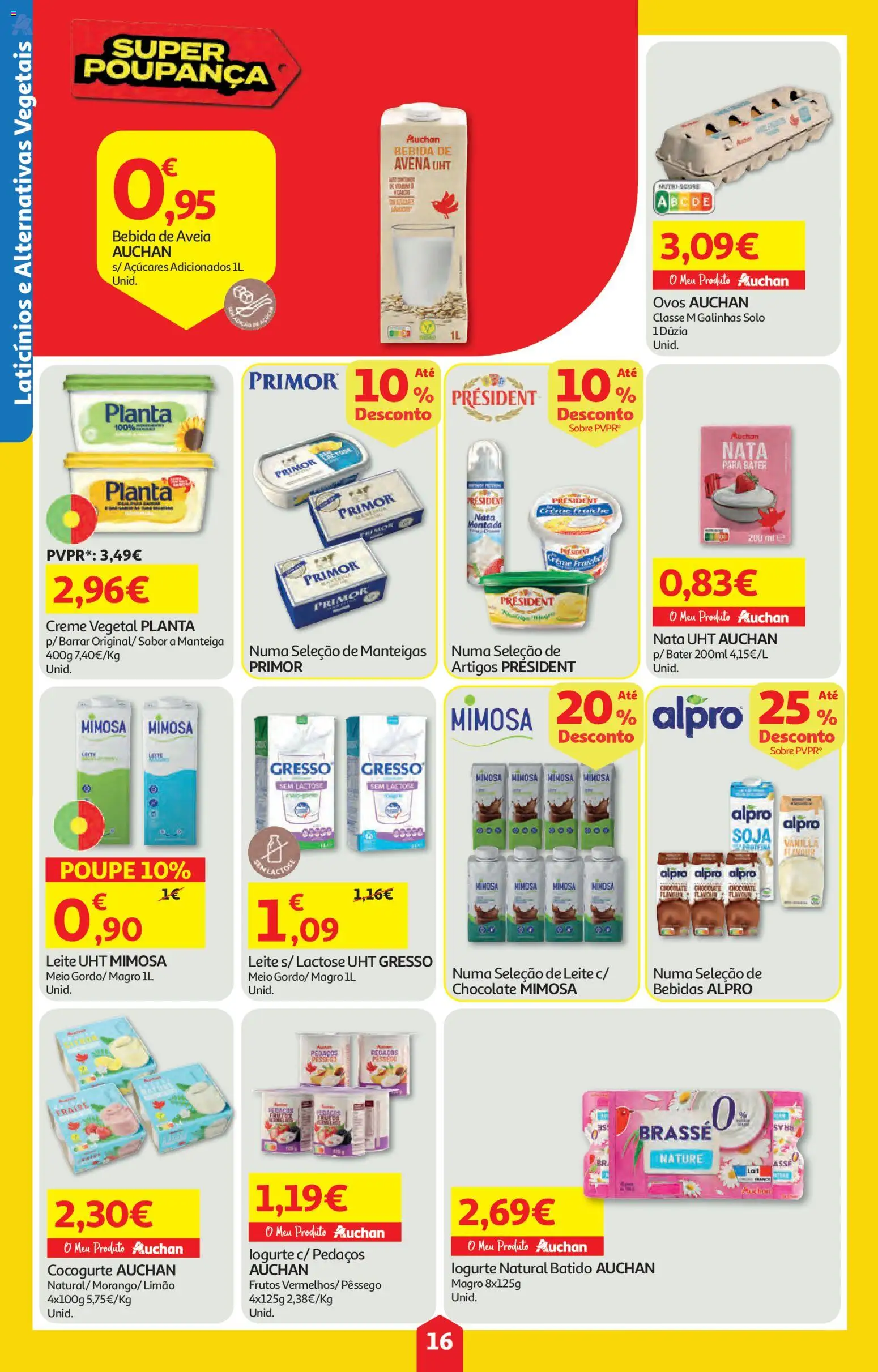 Auchan folheto │ válido de 09/07/2026 | Página: 16 | Produtos: Creme fraiche, Manteiga, Chocolate, Nata