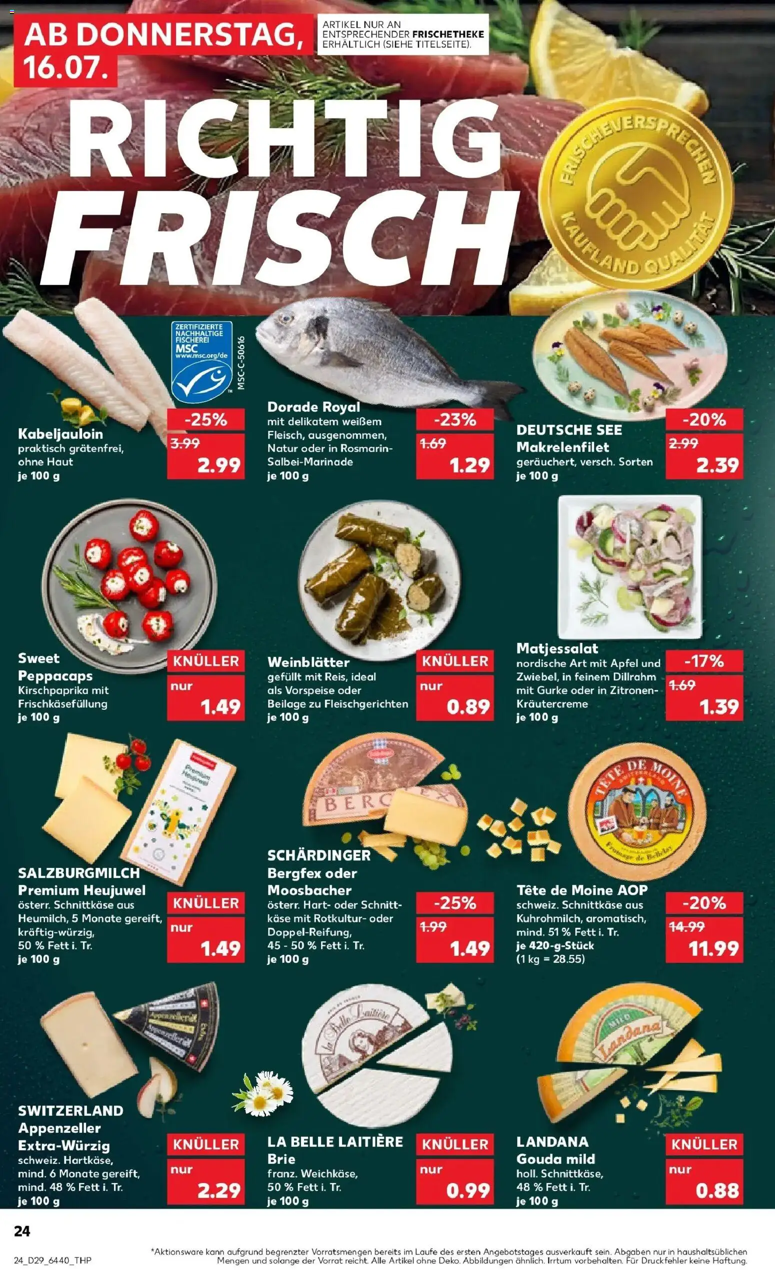 Kaufland Prospekt Rüsselsheim Am Main – gültig ab 13.07.2026 | Seite: 33 | Produkte: Dorade, Käse, Gouda, Äpfel