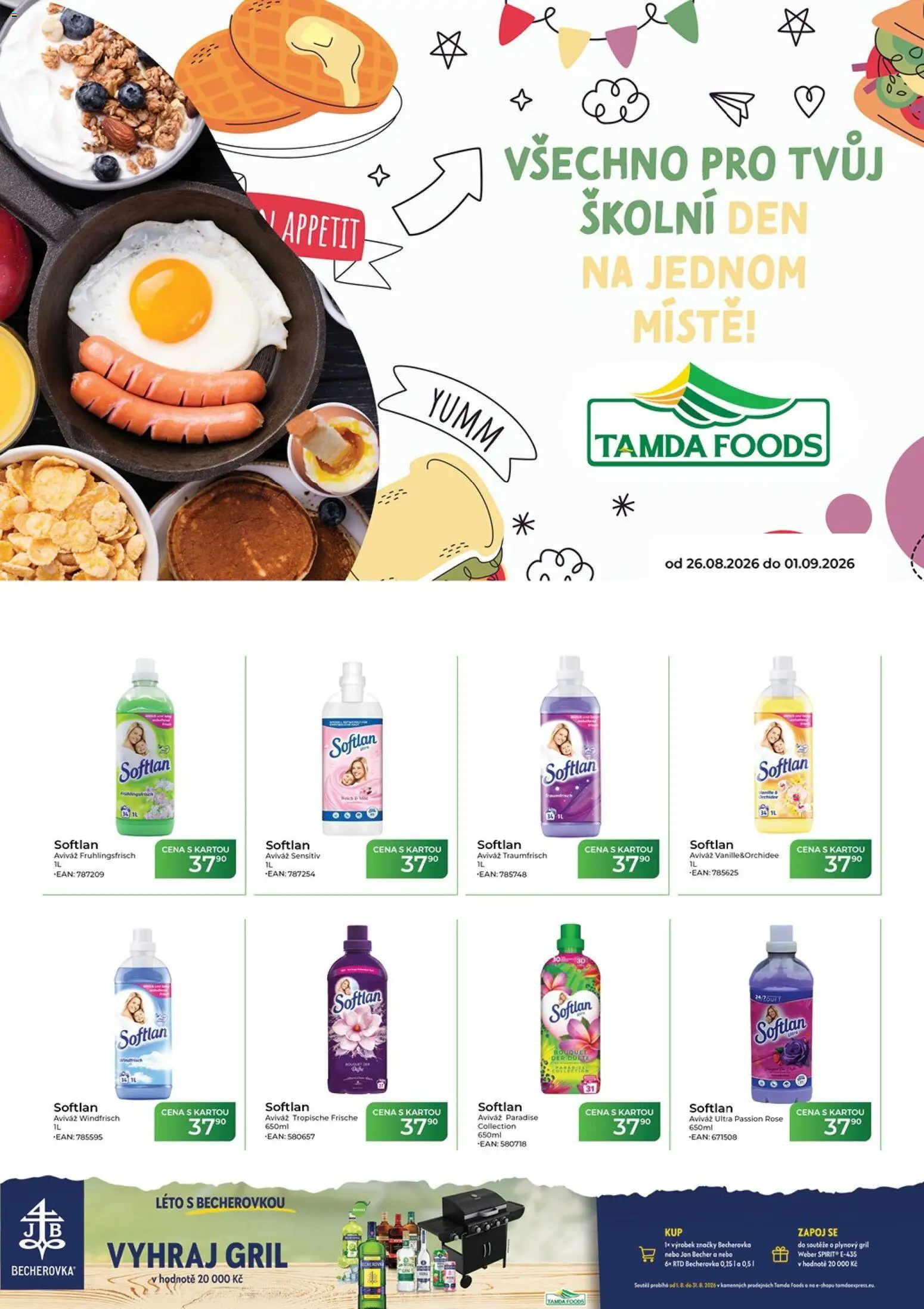 Tamda Foods leták od 26.08.2026 | Strana: 1 | Produkty: Aviváž, Plynový gril, Gril, Becherovka