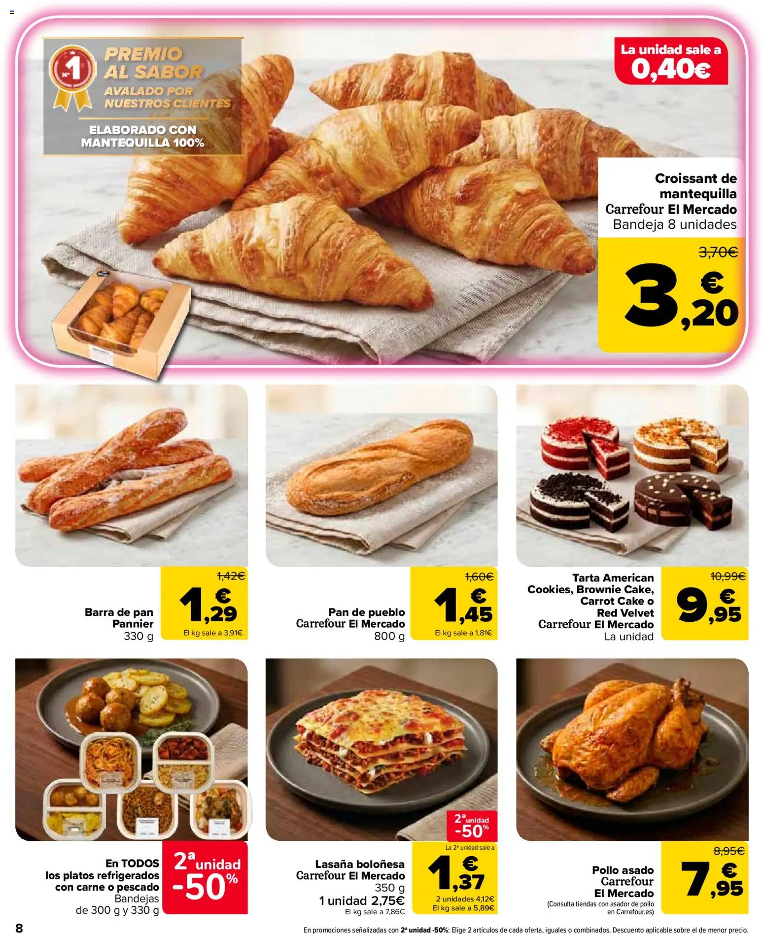 Carrefour Market folleto │ válido desde el 27/10/2026 | Página: 8 | Productos: Tarta, Pescado, Bandeja, Carne