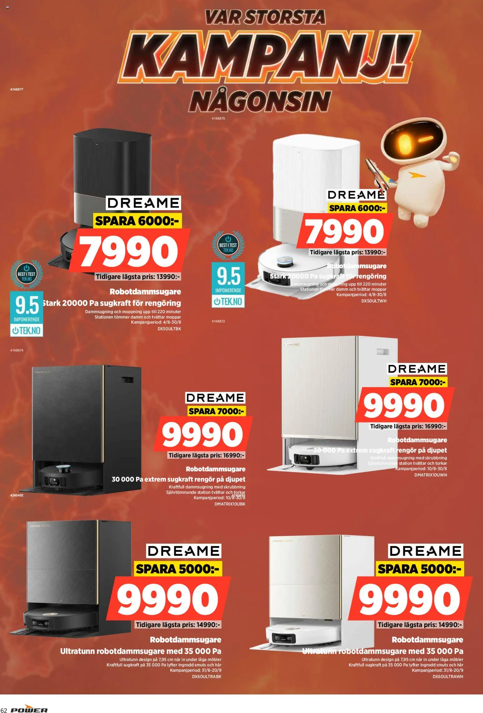 Power reklamblad aktuell från 31/08/2026 | Sida: 62 | Produkter: Robotdammsugare
