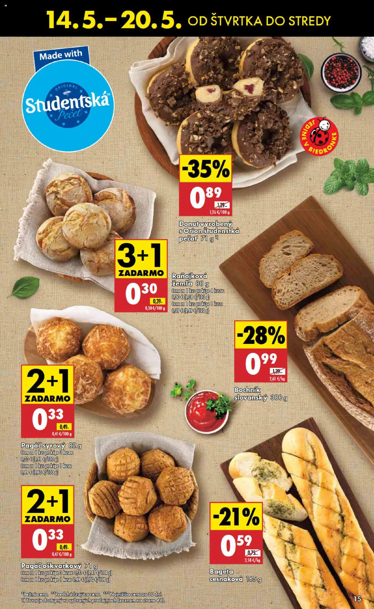 Nové Biedronka akcie – leták je platný od 14.05.2026 | Strana: 15 | Produkty: Donut