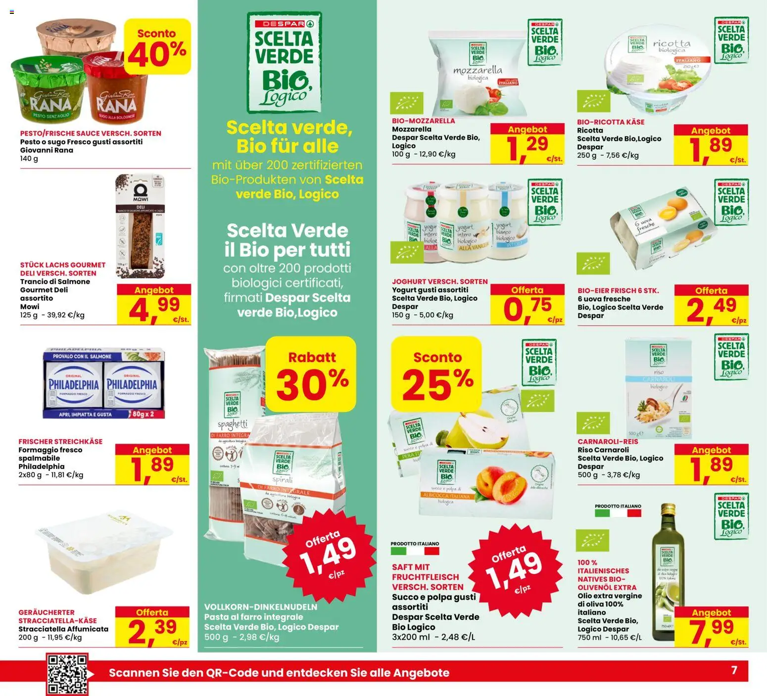 Volantino Eurospar del 23/07/2026 | Pagina: 7 | Prodotti: Yogurt, Riso, Olio extra vergine, Farro