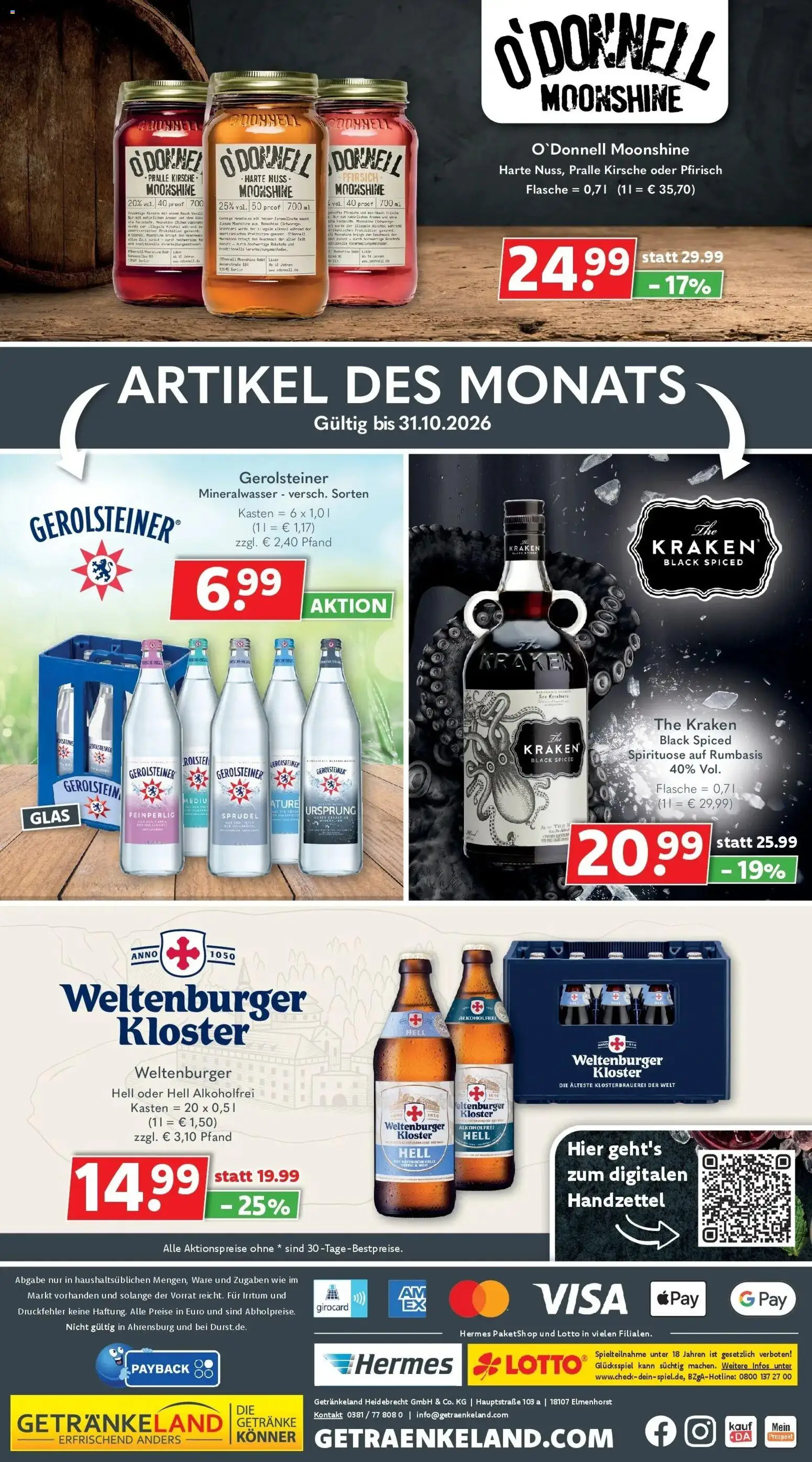 Getränkeland Prospekt Neustrelitz (ab 12.10.2026) zum Blättern | Seite: 6 | Produkte: Mineralwasser, Alkohol, Gerolsteiner
