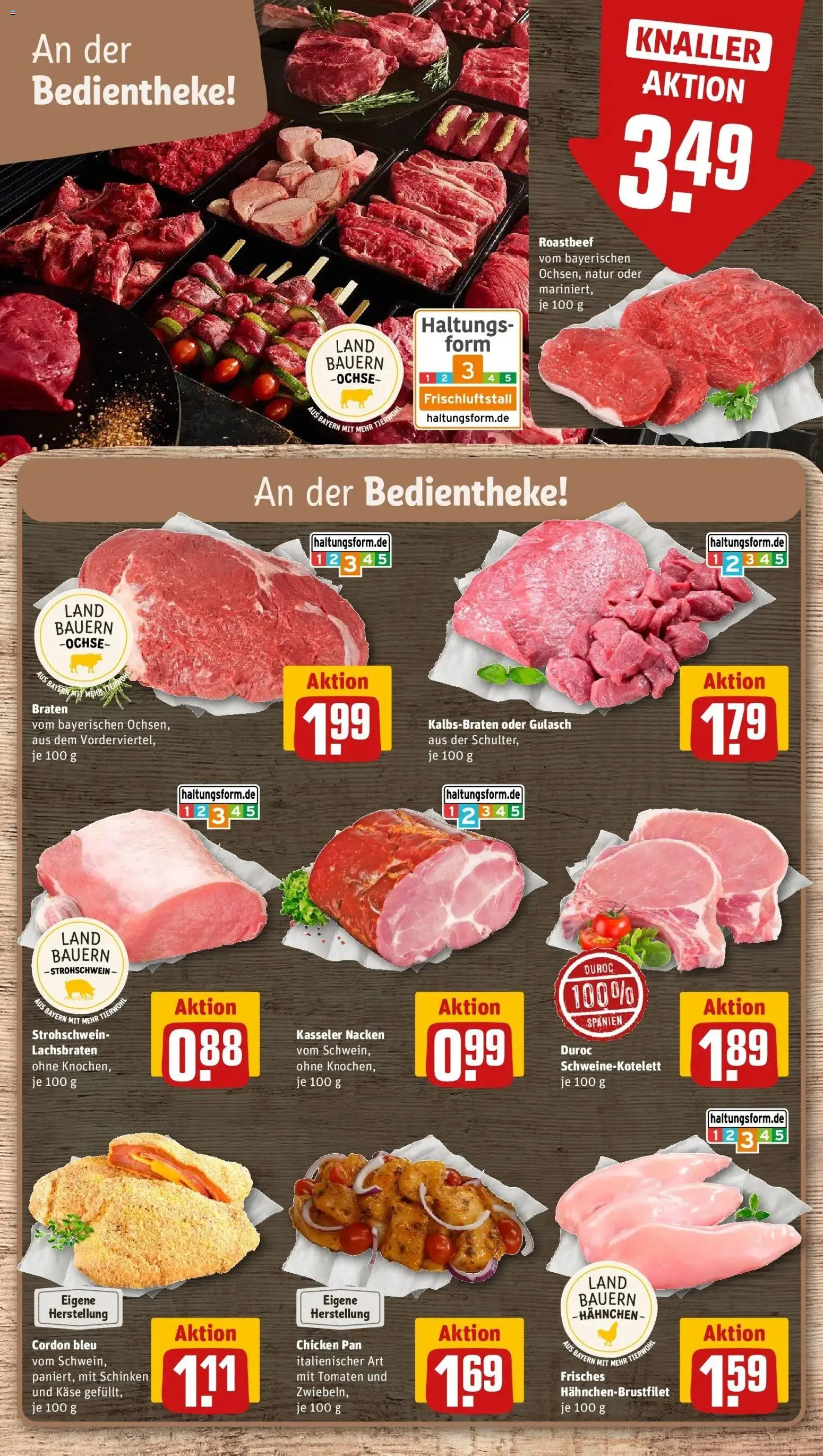 REWE Prospekt ab 21.09.2026 zum Blättern » Angebote | Seite: 14 | Produkte: Hahnchen, Tomaten, Roastbeef, Gulasch