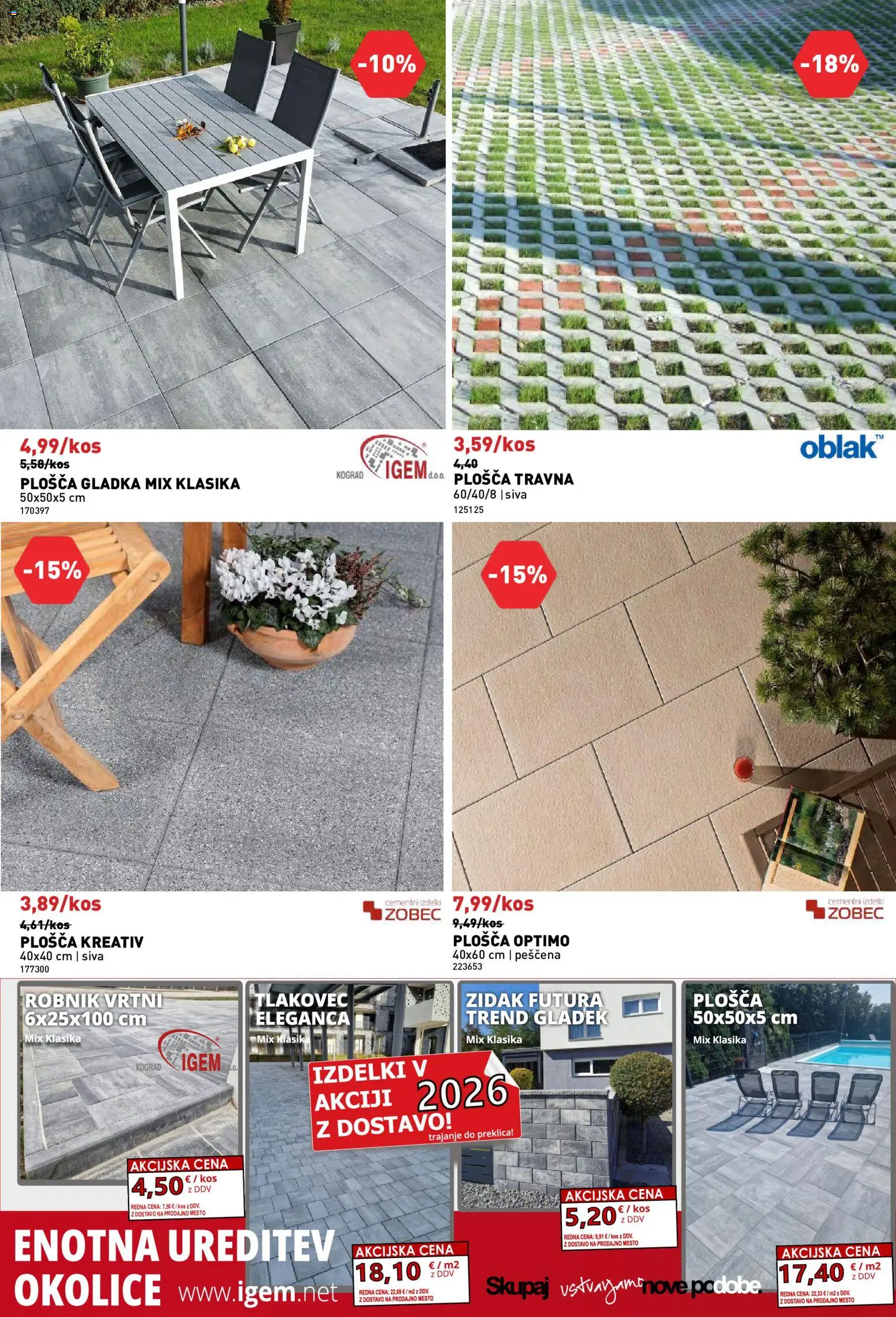 Novi Inpos katalog ponudbe – veljaven od 09.07.2026 | Stran: 27 | Izdelki: Kos, Zidak, Robnik, Tlakovec
