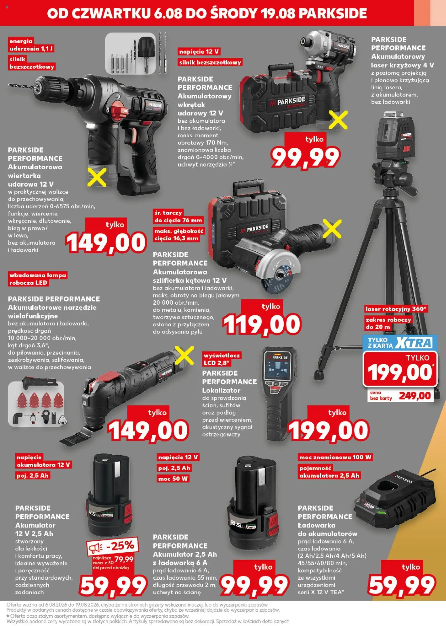 Kaufland Polsko leták - Złap okazje od 06.08.2026 | Strana: 7 | Produkty: Parkside, Karty, Lampa, LED