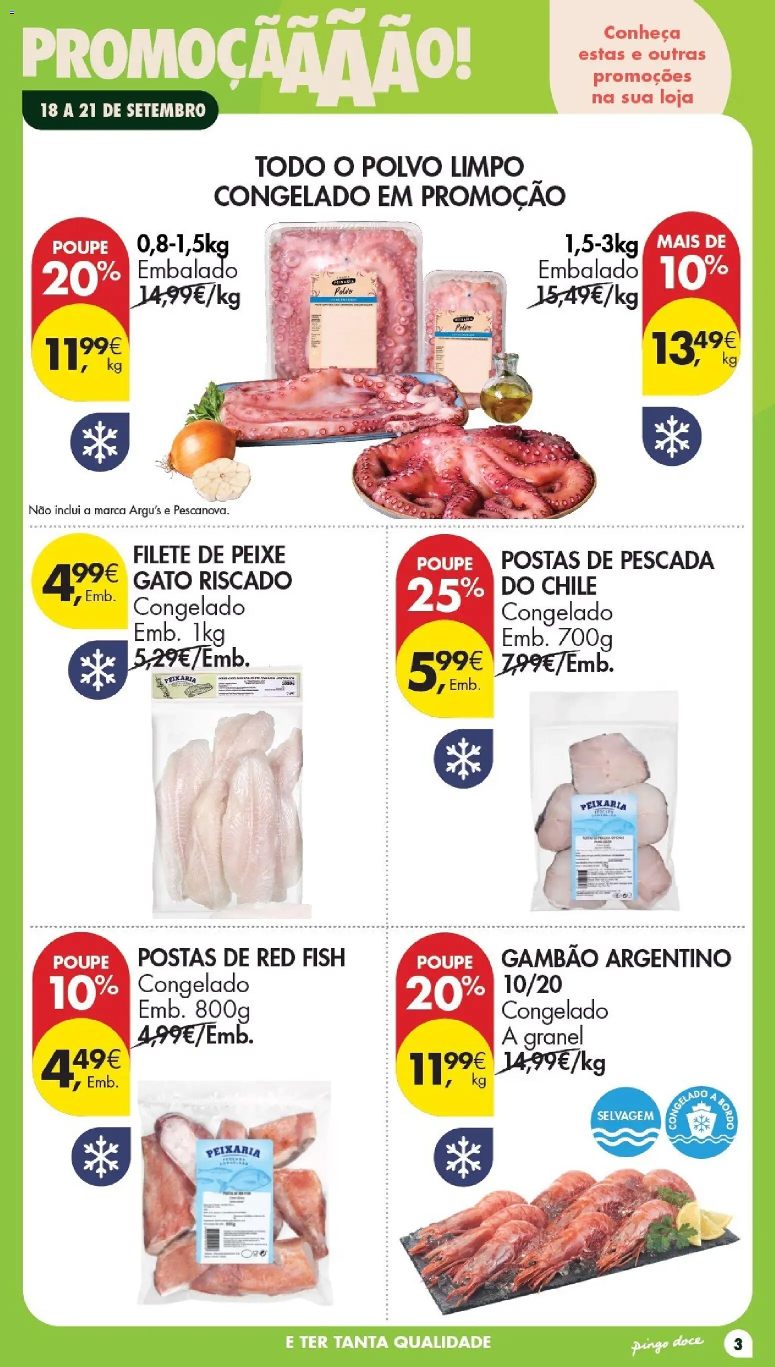 Pingo Doce Poupe este Fim de Semana │ válido de 18/09/2026 | Página: 3 | Produtos: Pescada, Polvo, Peixe, Filete