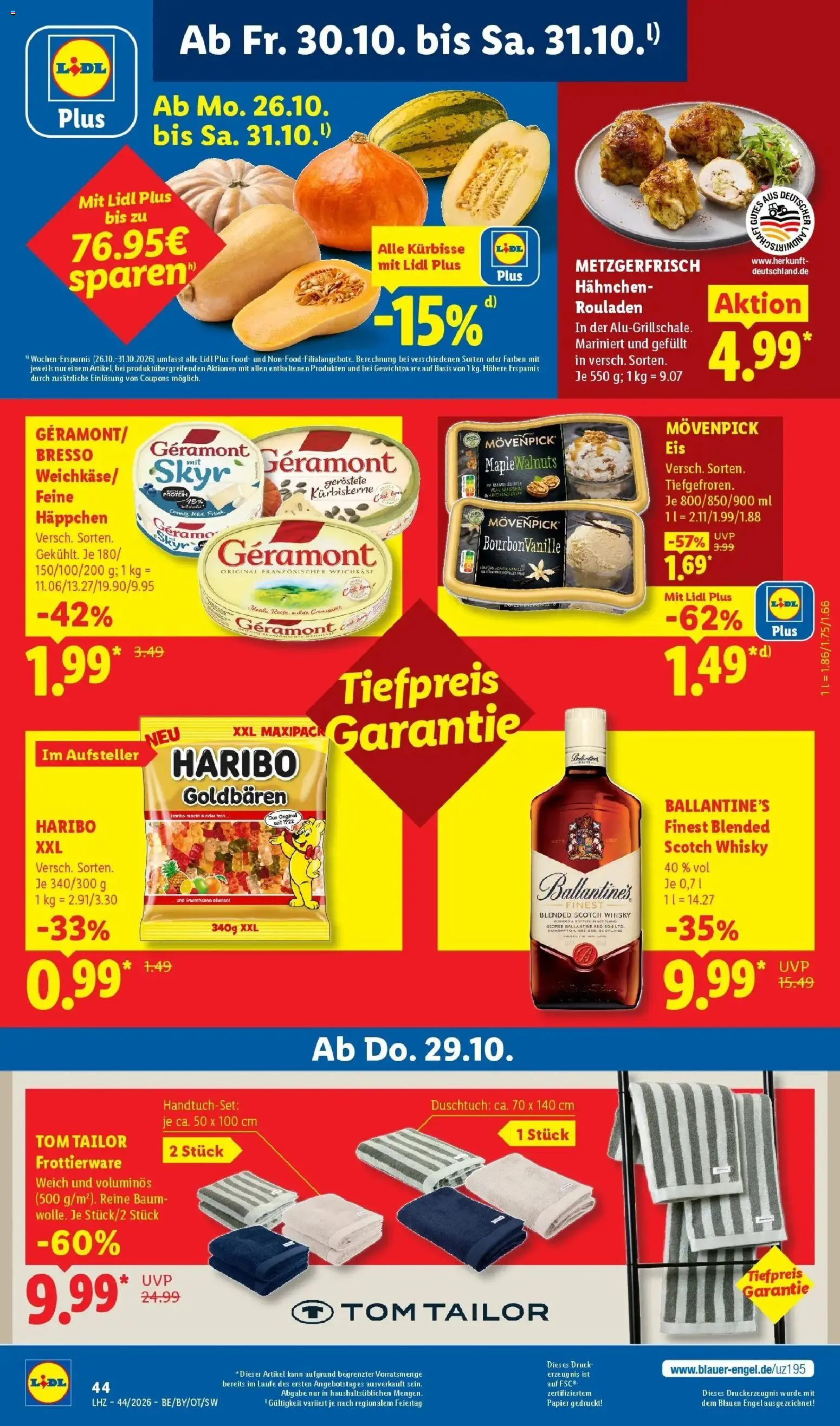 Lidl Prospekt Hof-innenstadt (ab 26.10.2026) zum Blättern » Angebote | Seite: 68 | Produkte: Whisky, Hahnchen, Movenpick eis, Eis