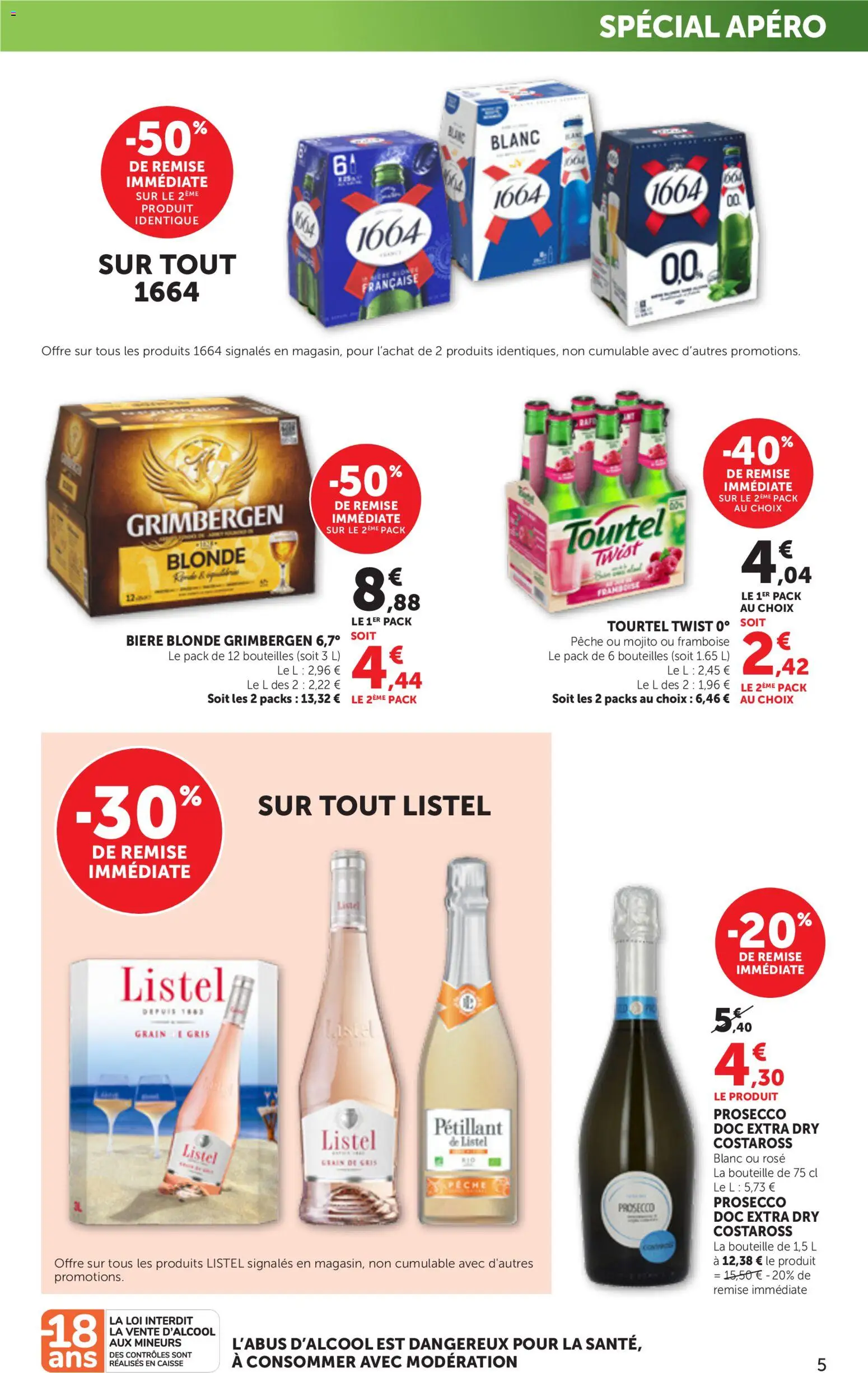 {H1} | Page: 5 | Produits: Framboise, Pêche, Bière blonde, Bière