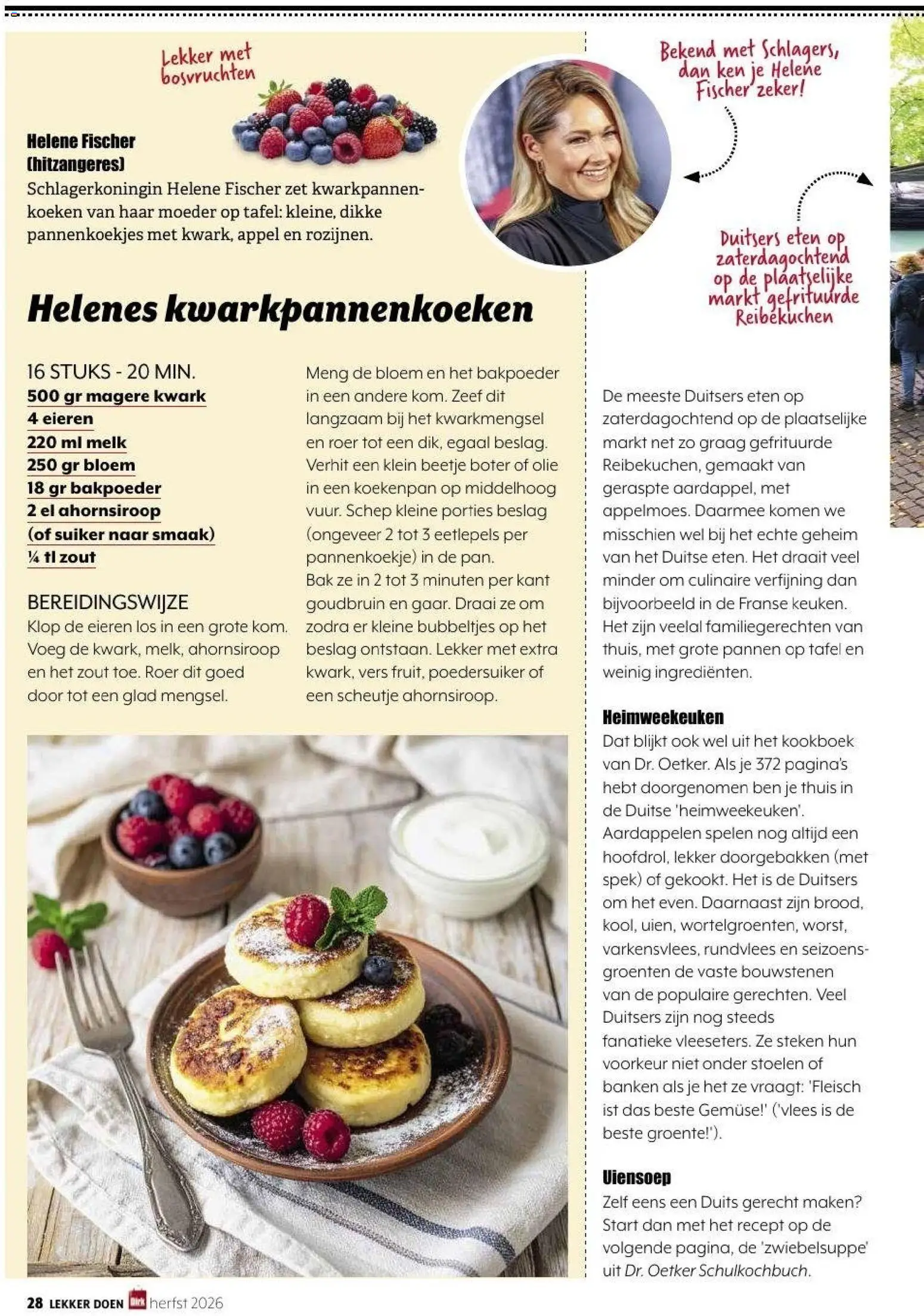 {H1} | Pagina: 28 | Producten: Spek, Poedersuiker, Tafel, Bakpoeder