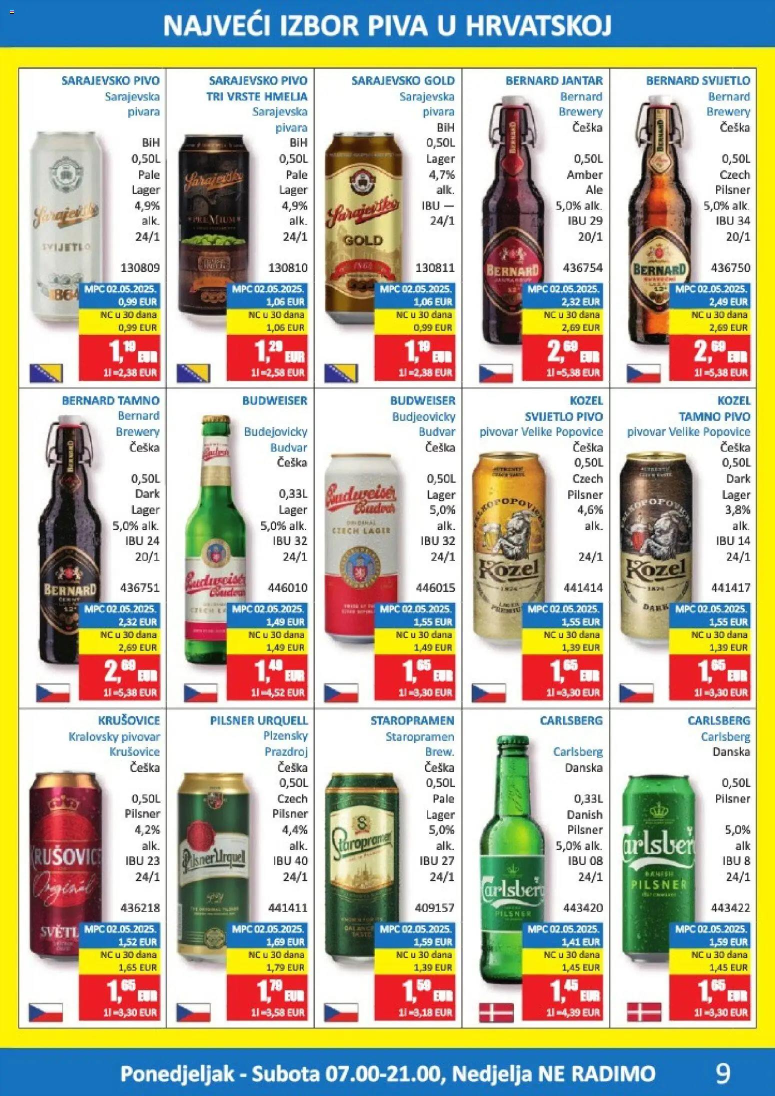 Vrutak katalog | vrijedi od 01.06.2026 | Stranica: 9 | Proizvodi: Kozel, Staropramen, Pivo