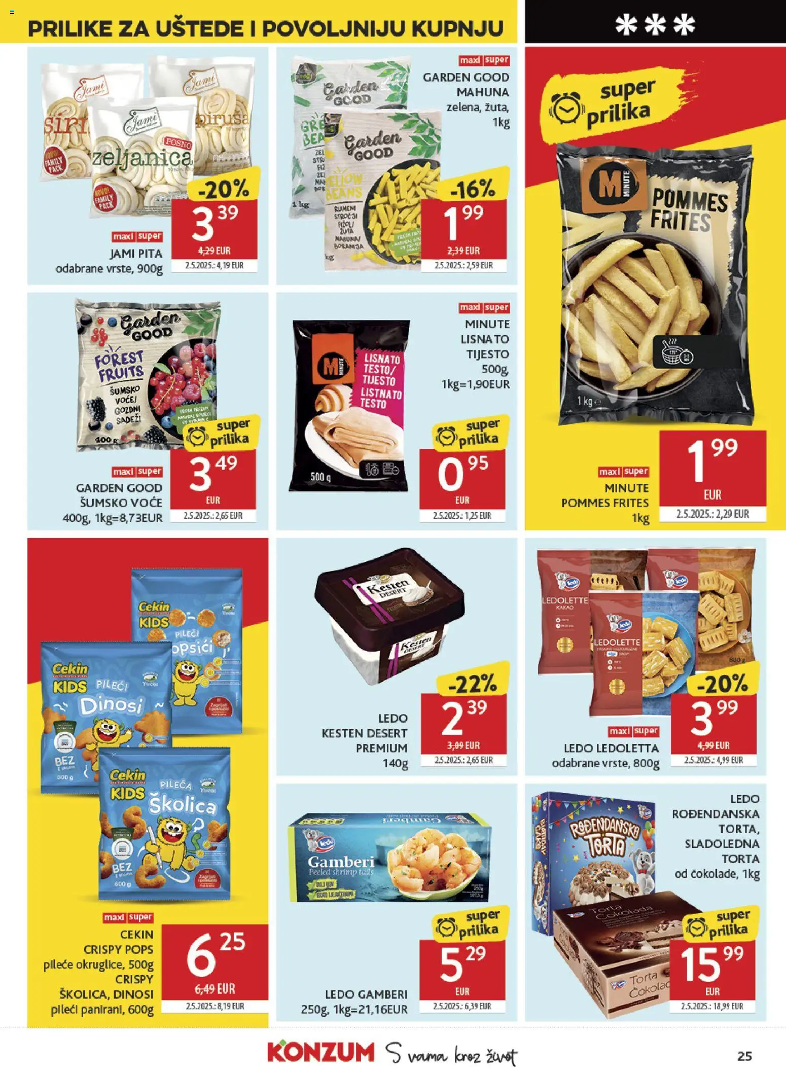 Konzum HR akciós ujság - amely érvényes a következő dátumtól: 2026.10.14. | Oldal: 25 | Termékek: Torta, Jana, Kakaó, Pita