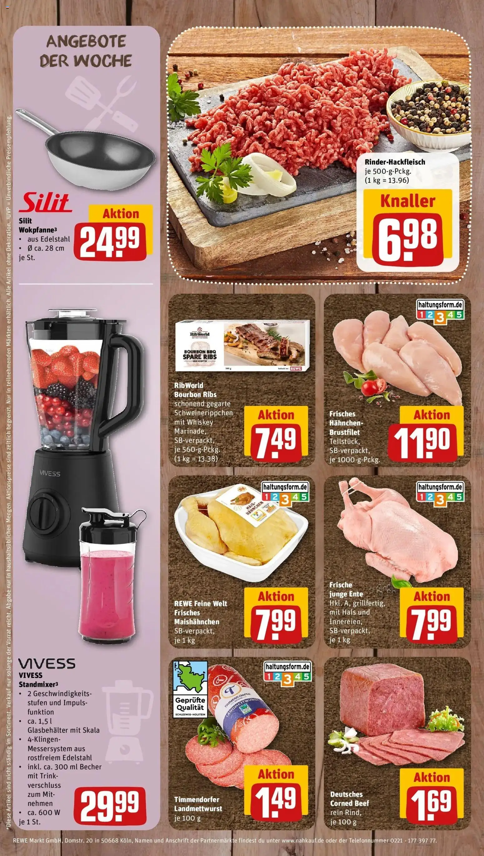 REWE Prospekt ab 28.09.2026 zum Blättern » Angebote | Seite: 8 | Produkte: Hahnchen, Spare ribs, Whiskey, Ente