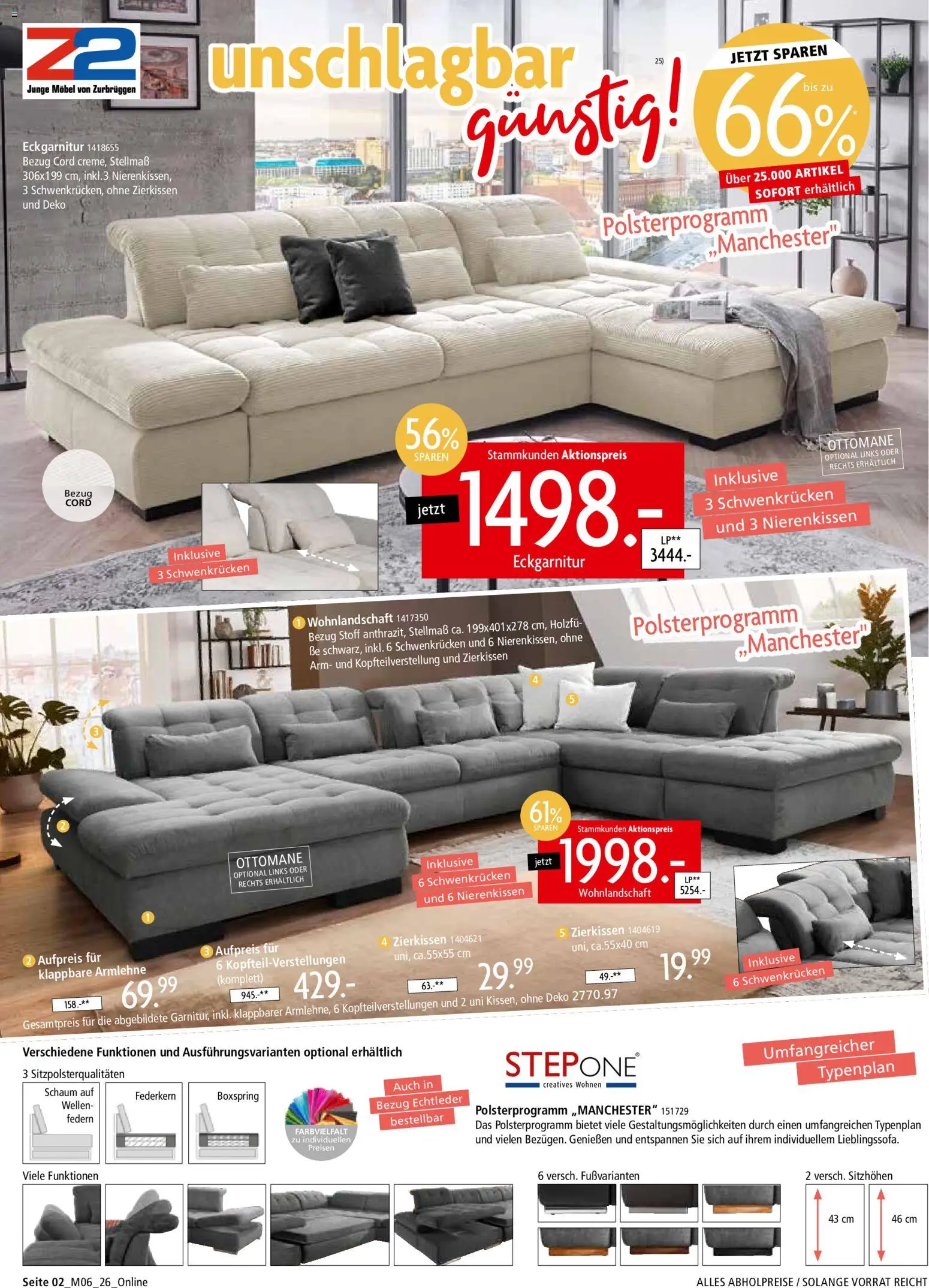 Zurbrüggen Z2-unschlagbar günstig – gültig ab 01.05.2026 | Seite: 2 | Produkte: Wohnlandschaft