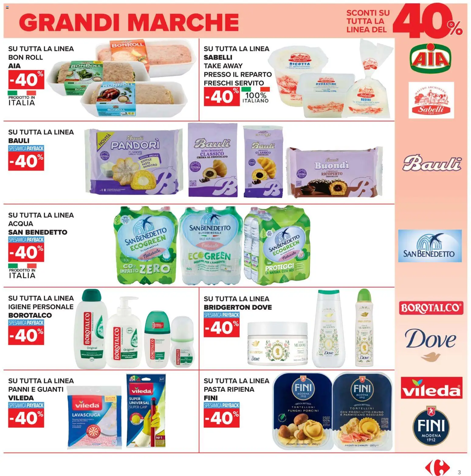 Volantino Carrefour del 19.05.2026 | Pagina: 3 | Prodotti: Guanti, Pandoro, Tortelloni, Parmigiano