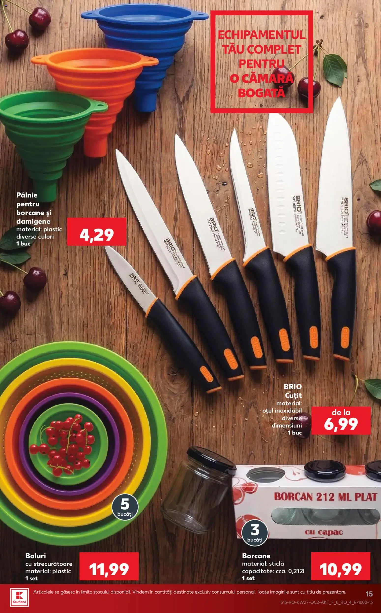 Noul catalog Kaufland – valabil de la 01.07.2026 | Pagină: 15 | Produse: Cuțit, Borcan