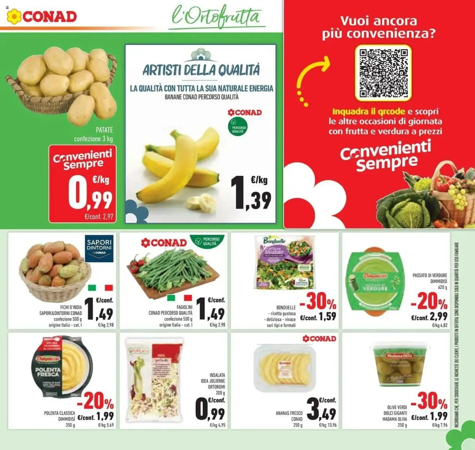 Volantino Conad dal 23/09/2026 > Anteprima | Pagina: 23 | Prodotti: Banane, Verdure, Olive, Ananas
