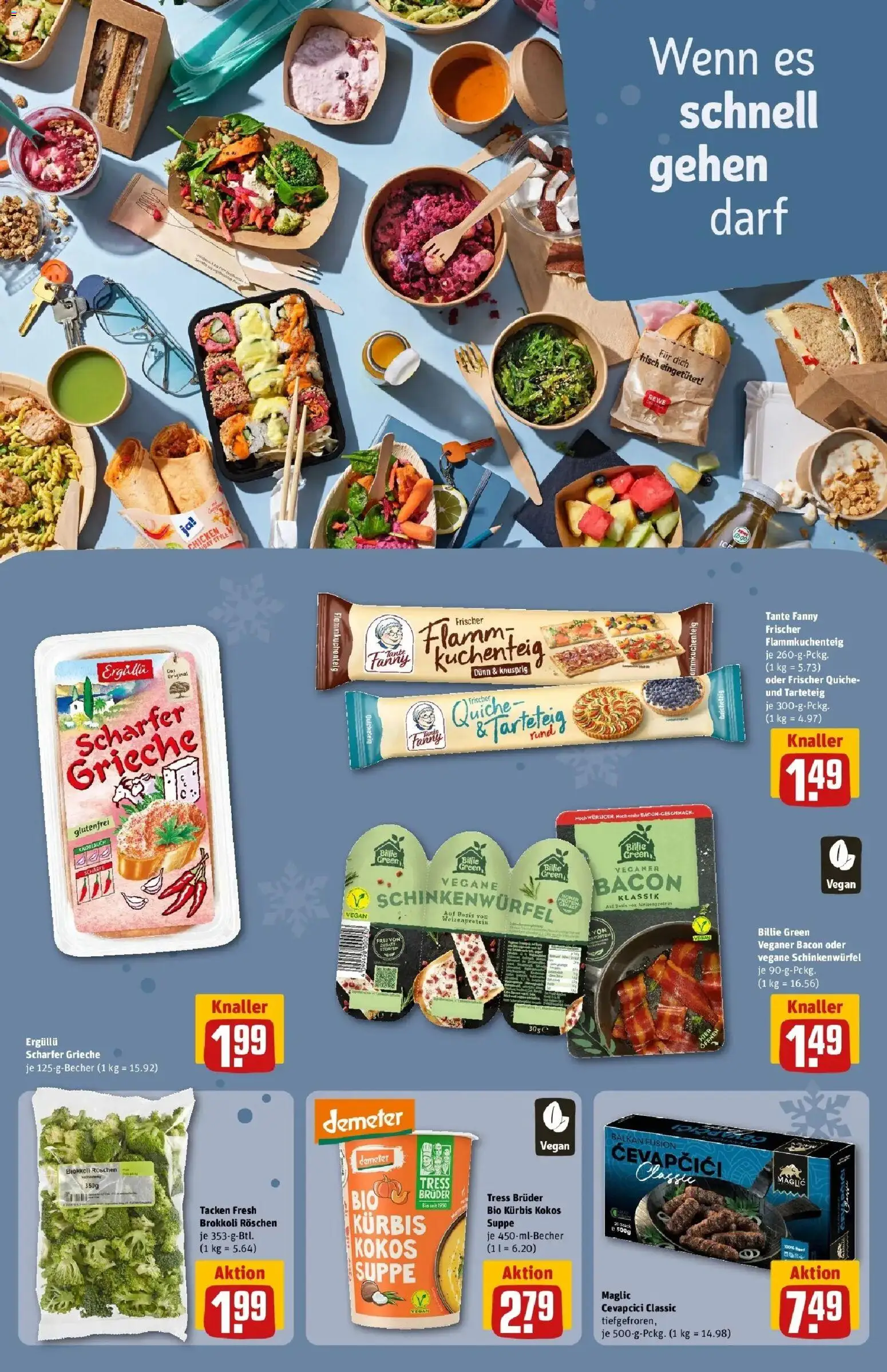 REWE Prospekt ab 28.09.2026 zum Blättern » Angebote | Seite: 23 | Produkte: Cevapcici, Brokkoli, Knoblauch, Kürbis
