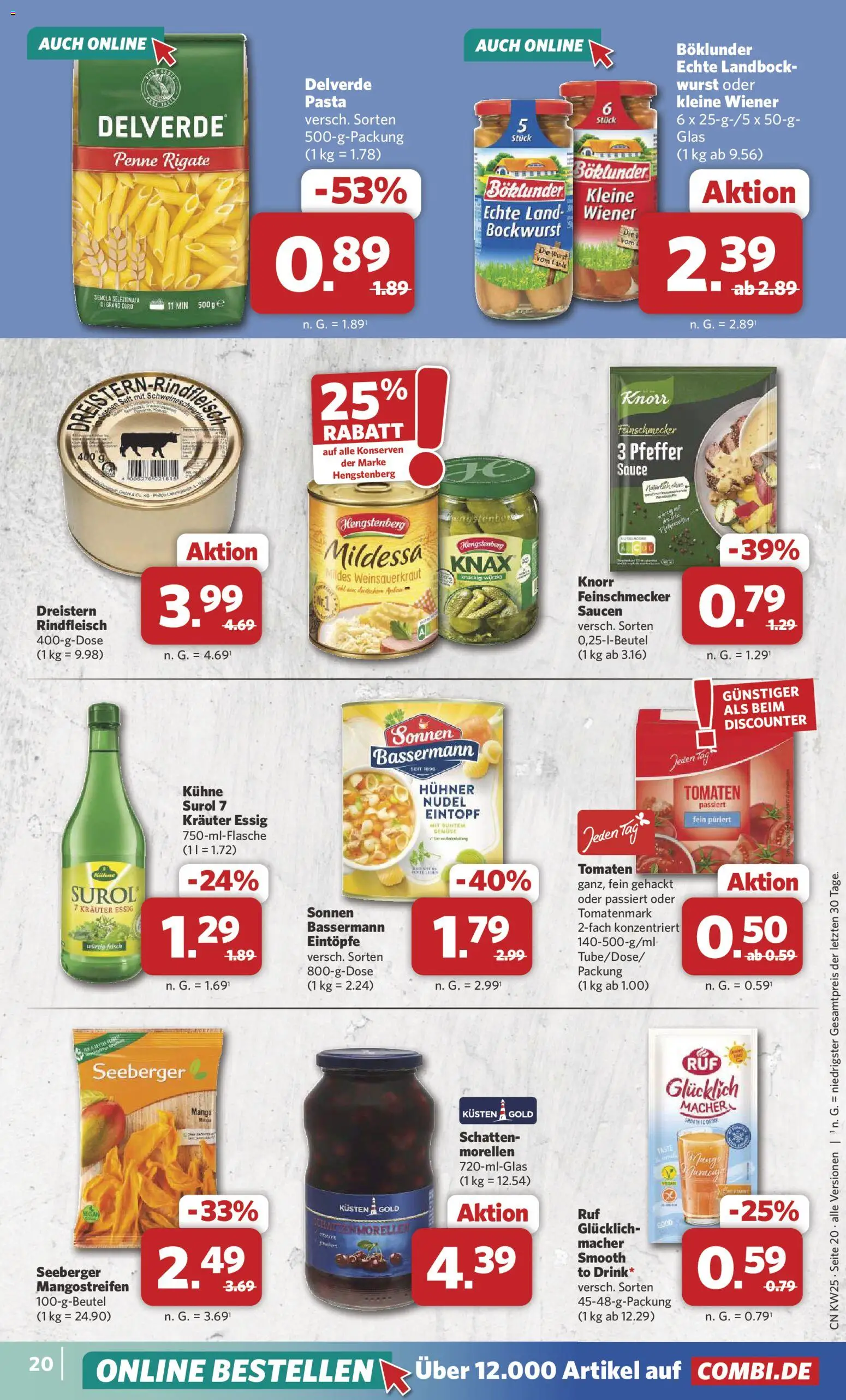 Combi Prospekt – gültig ab 15.06.2026 | Seite: 22 | Produkte: Bockwurst, Knorr, Gemüse, Pfeffer