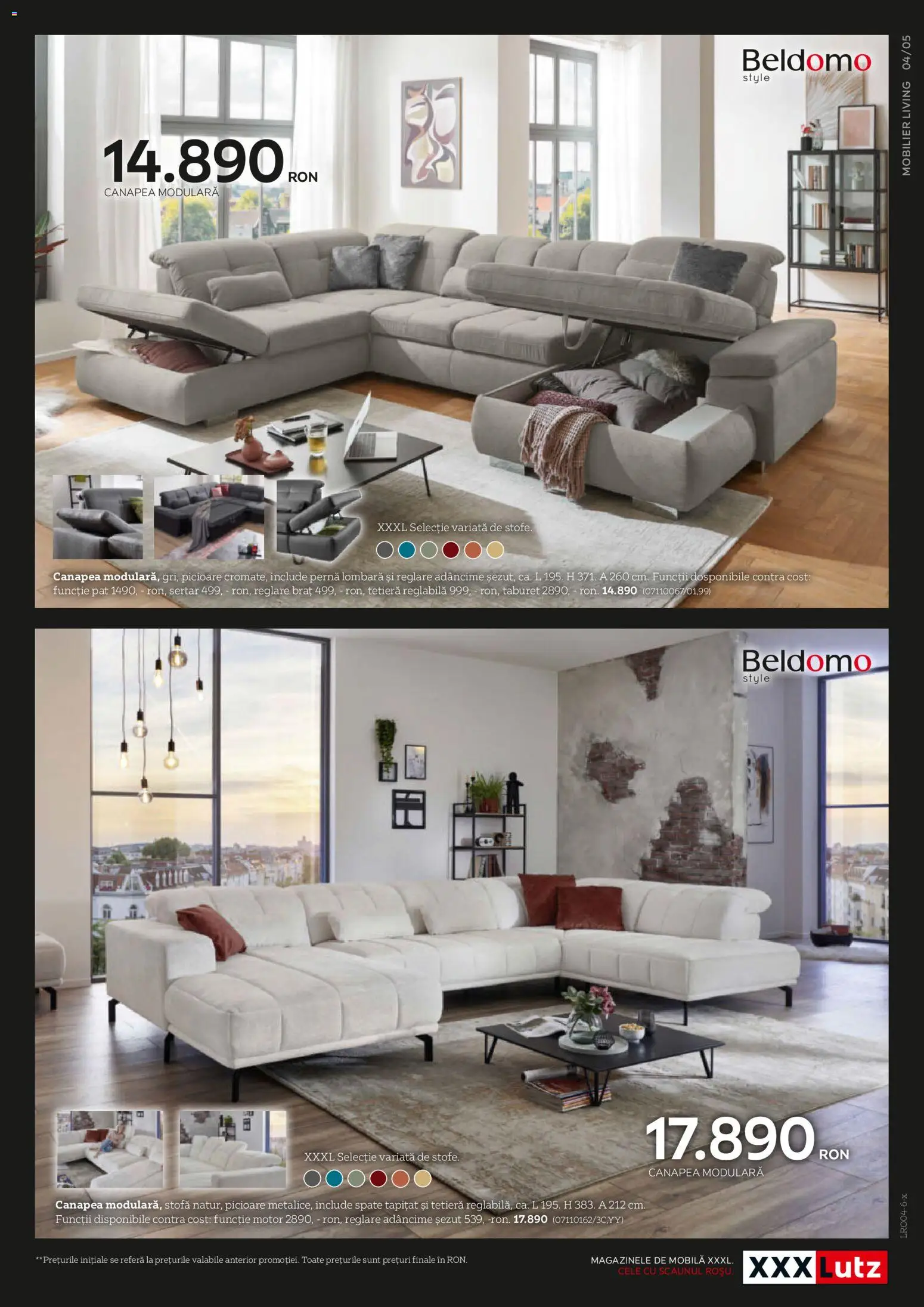 Noul catalog XXXLutz – valabil de la 14.05.2026 | Pagină: 5 | Produse: Pat, Pernă, Canapea, Taburet