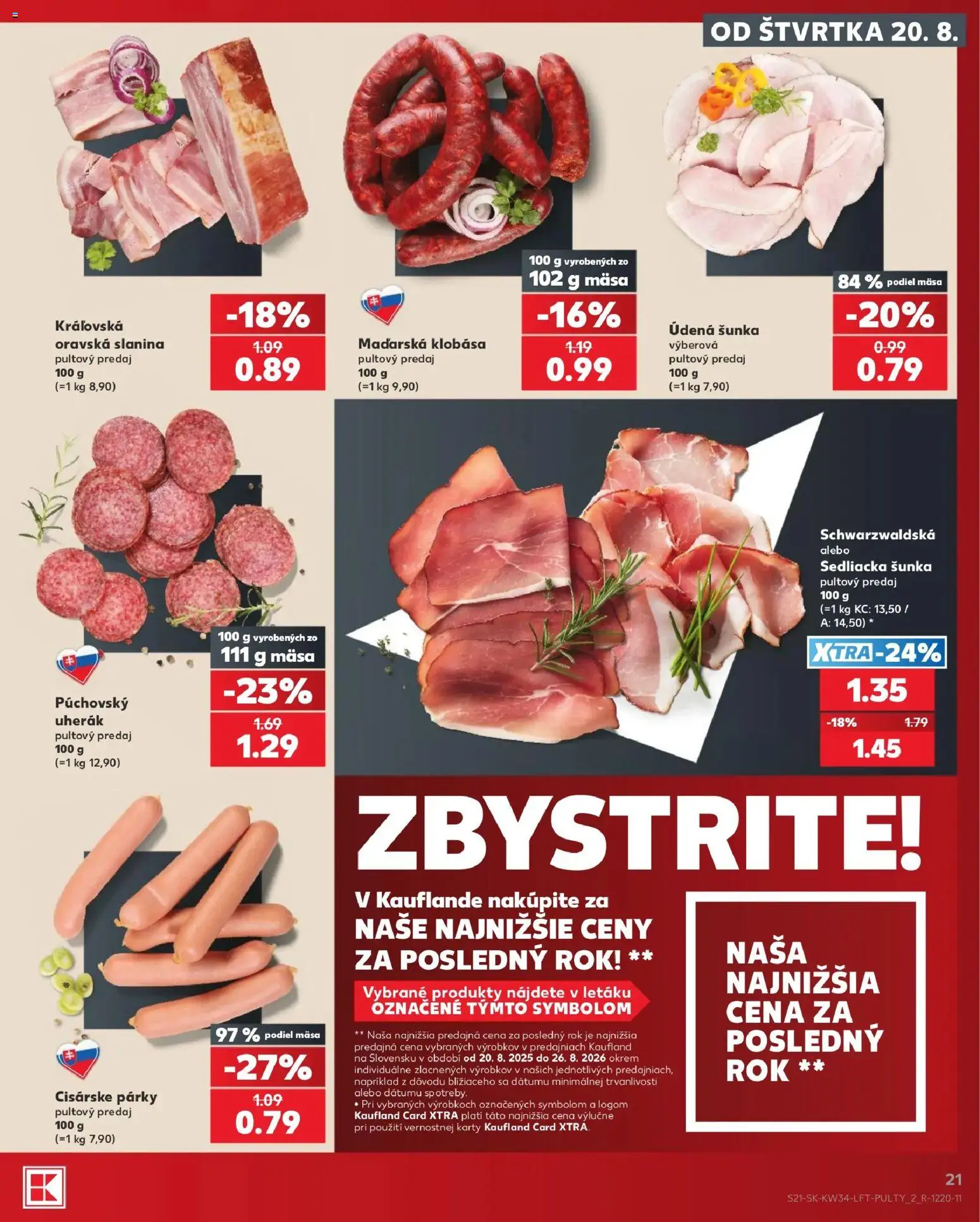 Kaufland SK akciós ujság - amely érvényes a következő dátumtól: 2026.08.20. | Oldal: 21