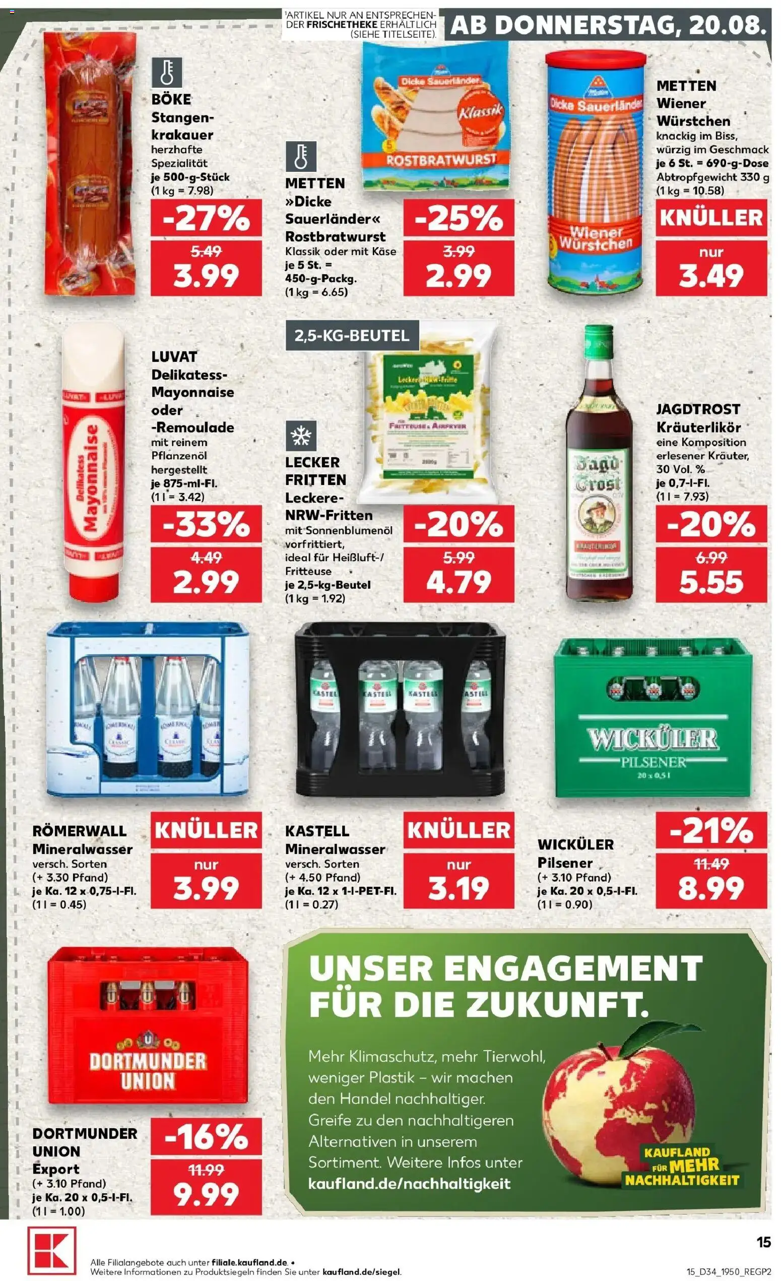 Prospekt Kaufland ab 20.08.2026 » Angebote Online zum Blättern | Seite: 15 | Produkte: Käse, Sonnenblumenol, Mayonnaise, Fritteuse