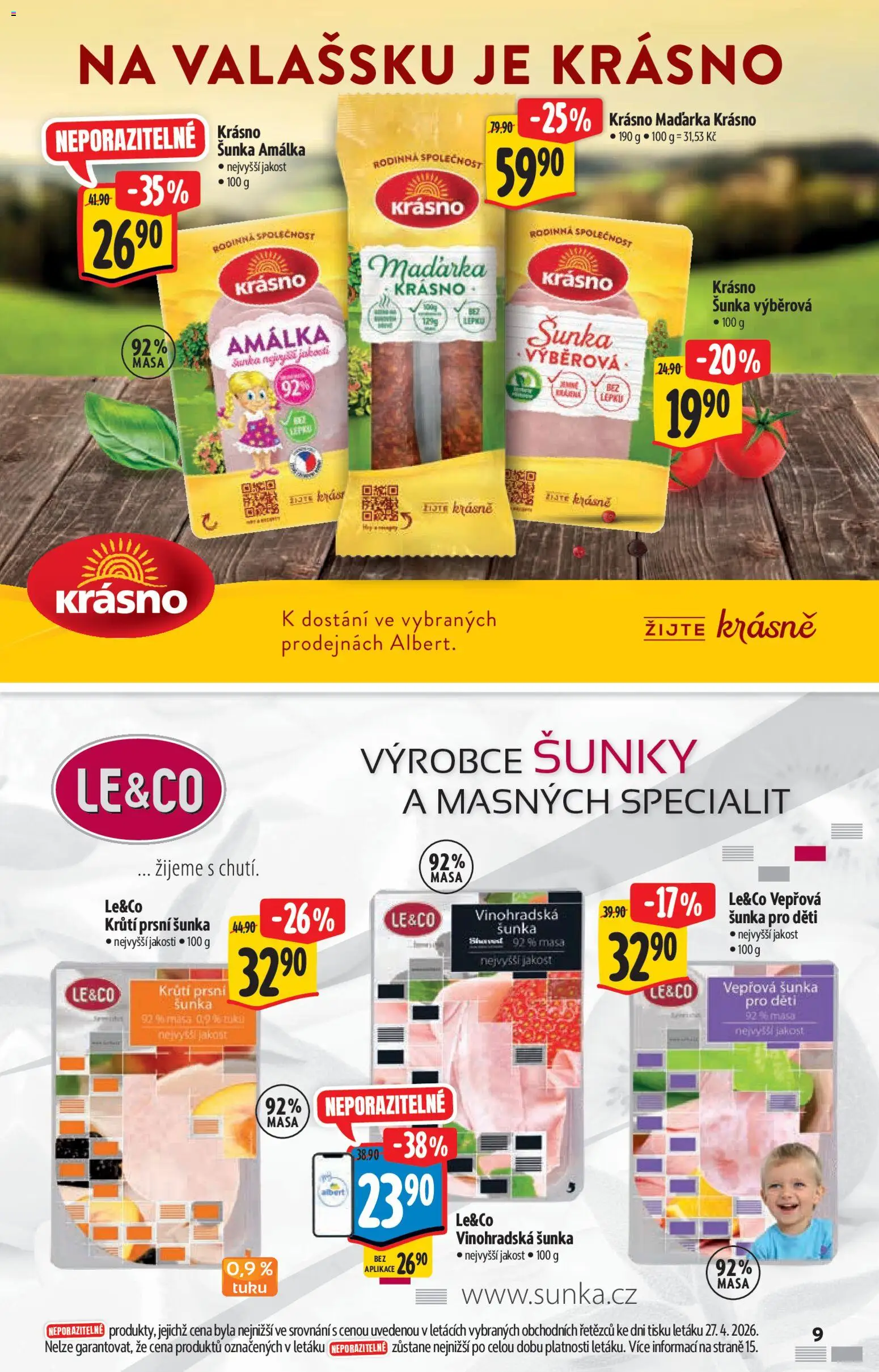 Albert katalog - Hypermarket od 06.05.2026 | Strana: 9 | Produkty: Šunka