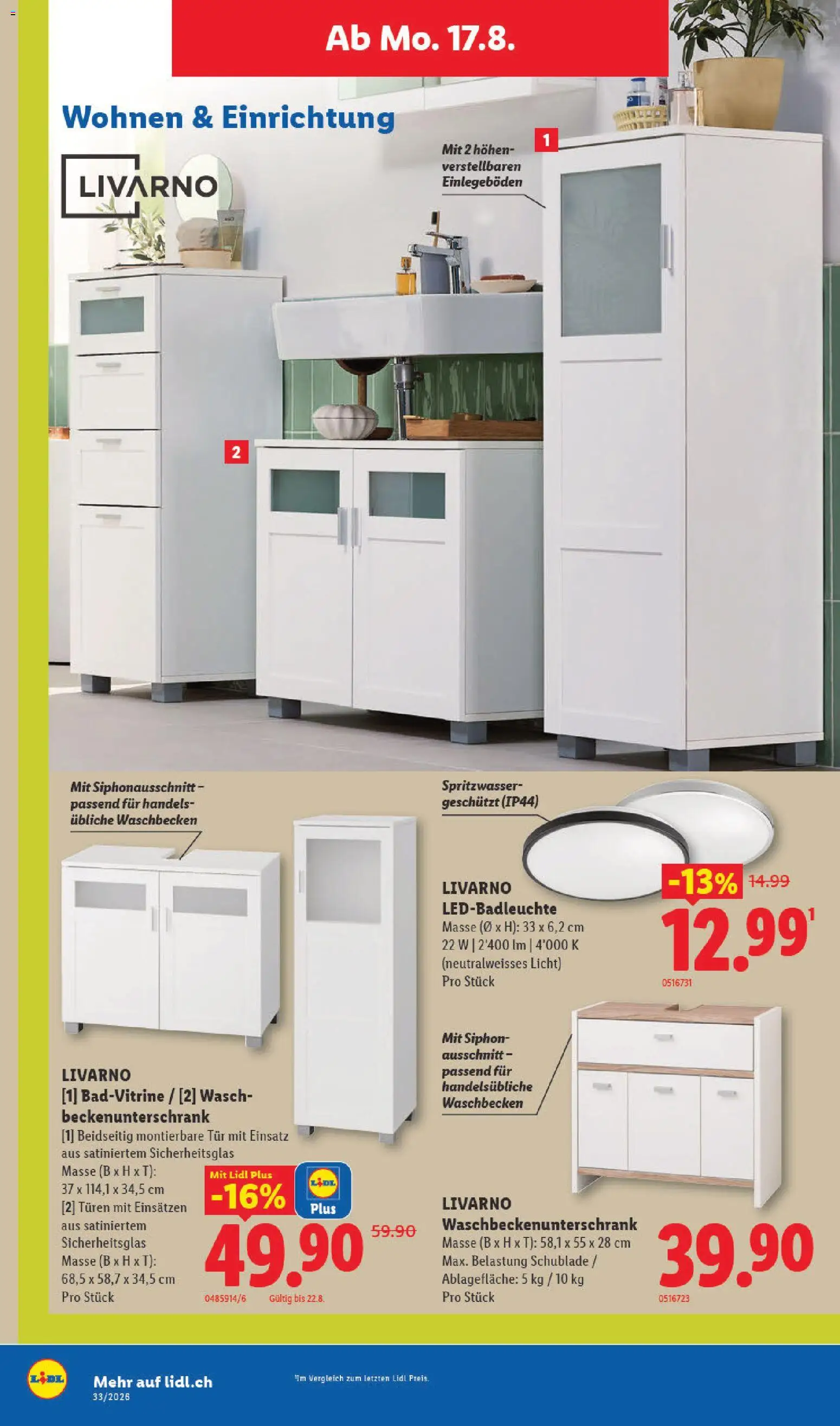 Lidl aktionen – gültig ab 13.08.2026 | Seite: 30 | Produkte: Waschbecken