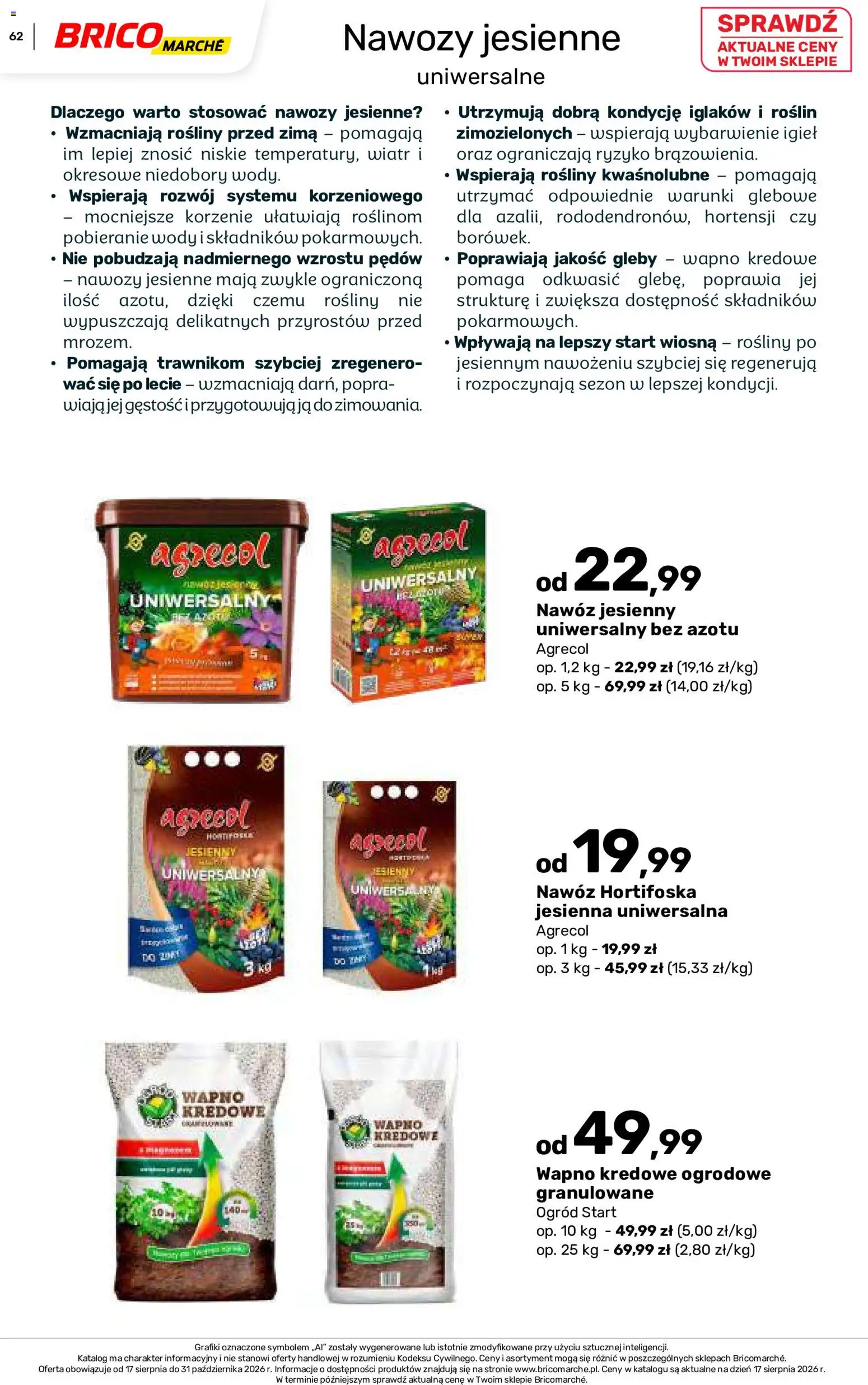 Brico Marché gazetka - Jesienne Inspiracje od 17.08.2026 | Strona: 62 | Produkty: Nawóz, Rosliny