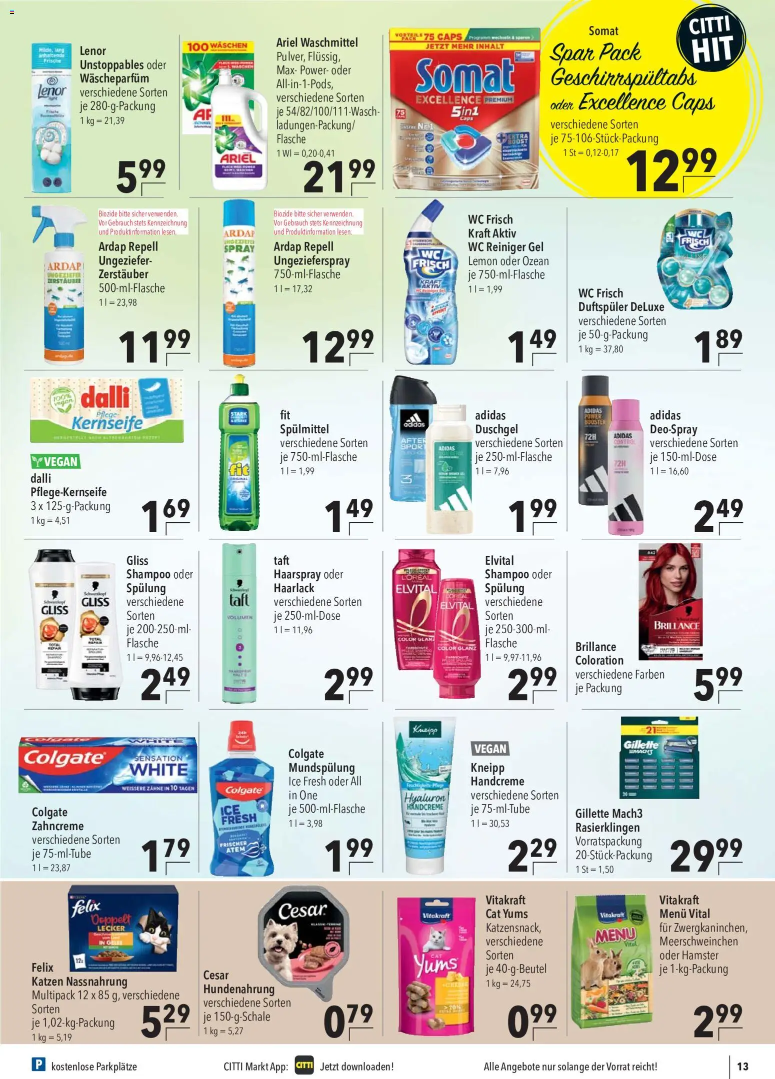 CITTI Markt Prospekt – gültig ab 09.09.2026 | Seite: 15 | Produkte: Lenor, Shampoo, Wc frisch, Deospray